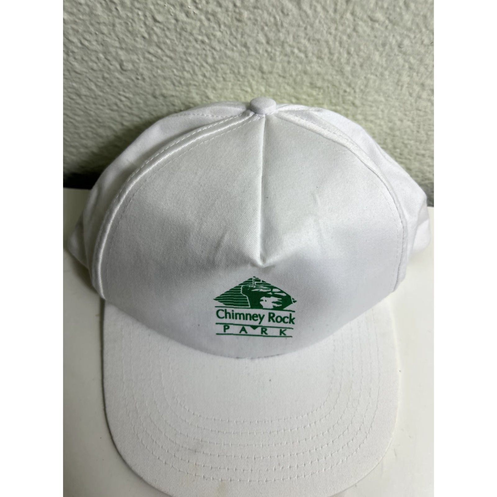 Vintage VINTAGE White Green SnapBack Hat Mens Adjustable Chimney Rock J Hats Rock Hats 90s (if applicable) Size ONE SIZE - 4 Thumbnail