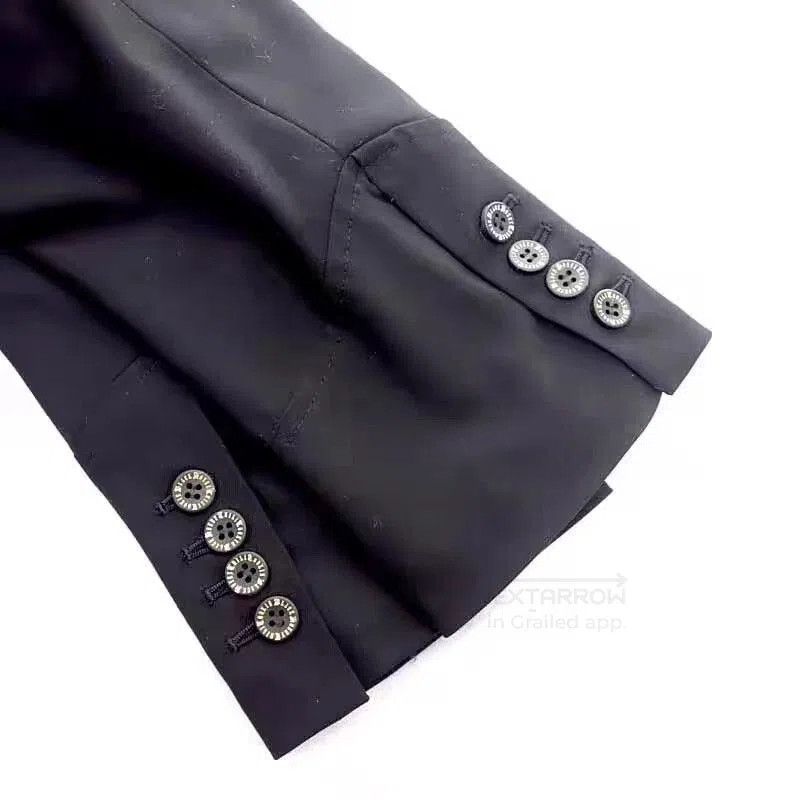 Roen Black Blazer-Style Jacket with Leather Accents. Size US L / EU 52-54 / 3 - 5 Thumbnail