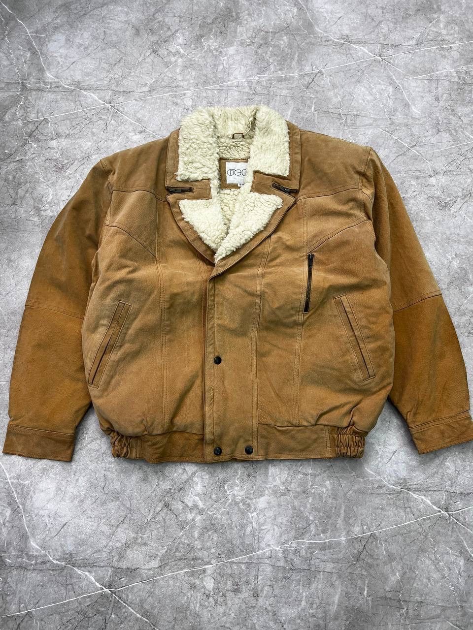 Leather × Vintage RARE WESTERN 90s HEAVY LEATHER SHERPA AVIATOR JACKET Size US M / EU 48-50 / 2 - 1 Thumbnail