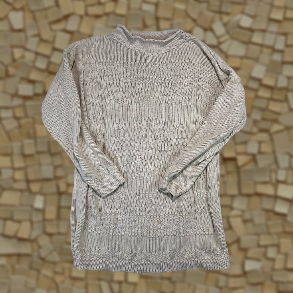 Basic Editions VINTAGE Basic Editions Sweater Shirt Womens S Snowflake Knit Mock Neck Holiday Cream White 90s Christmas Winter Ski Preppy Casual Pullover Size S / US 4 / IT 40 - 1 Thumbnail