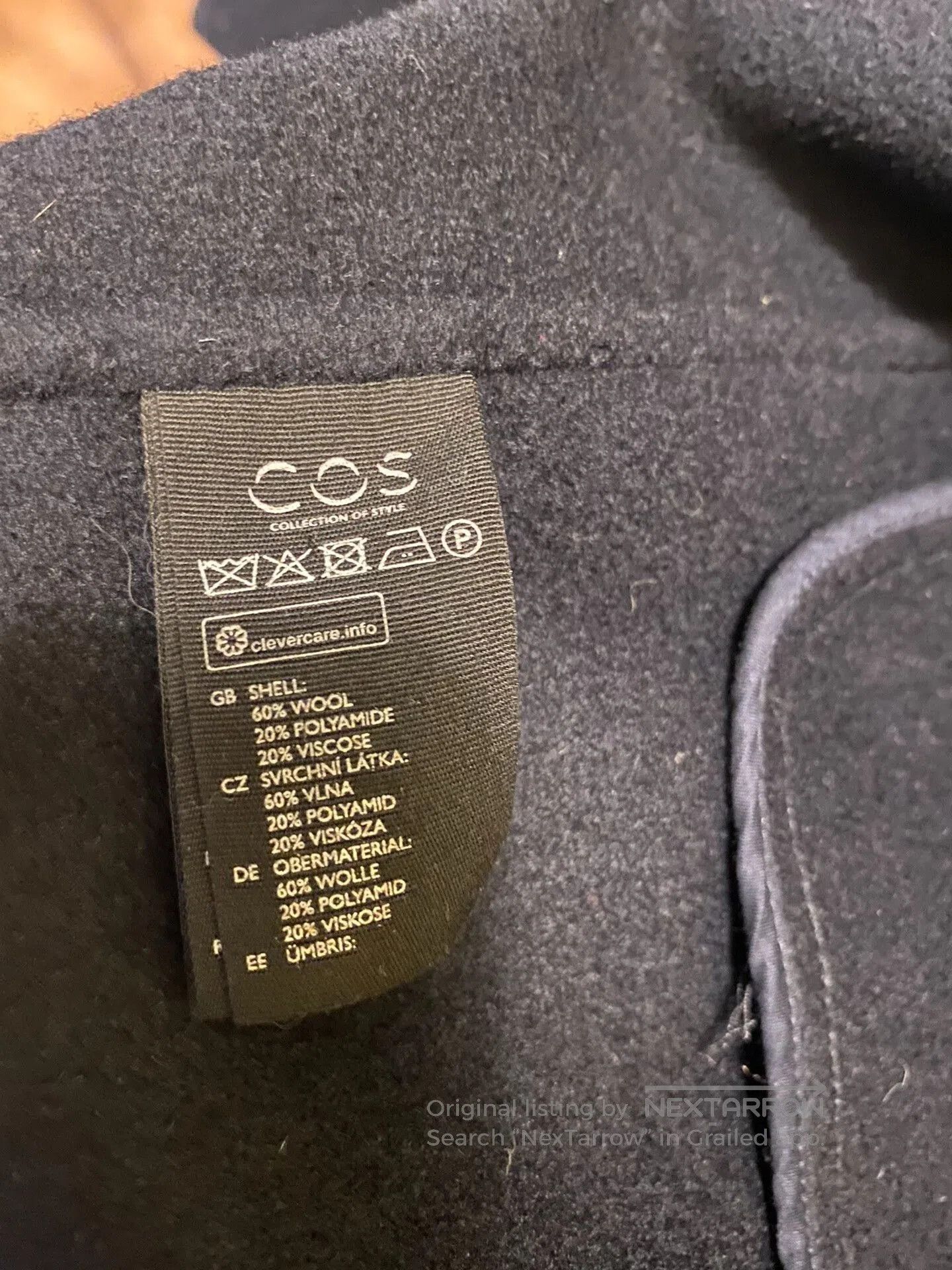 Cos COS Men's Wool Blend Overcoat. Size US M / EU 48-50 / 2 - 3 Thumbnail