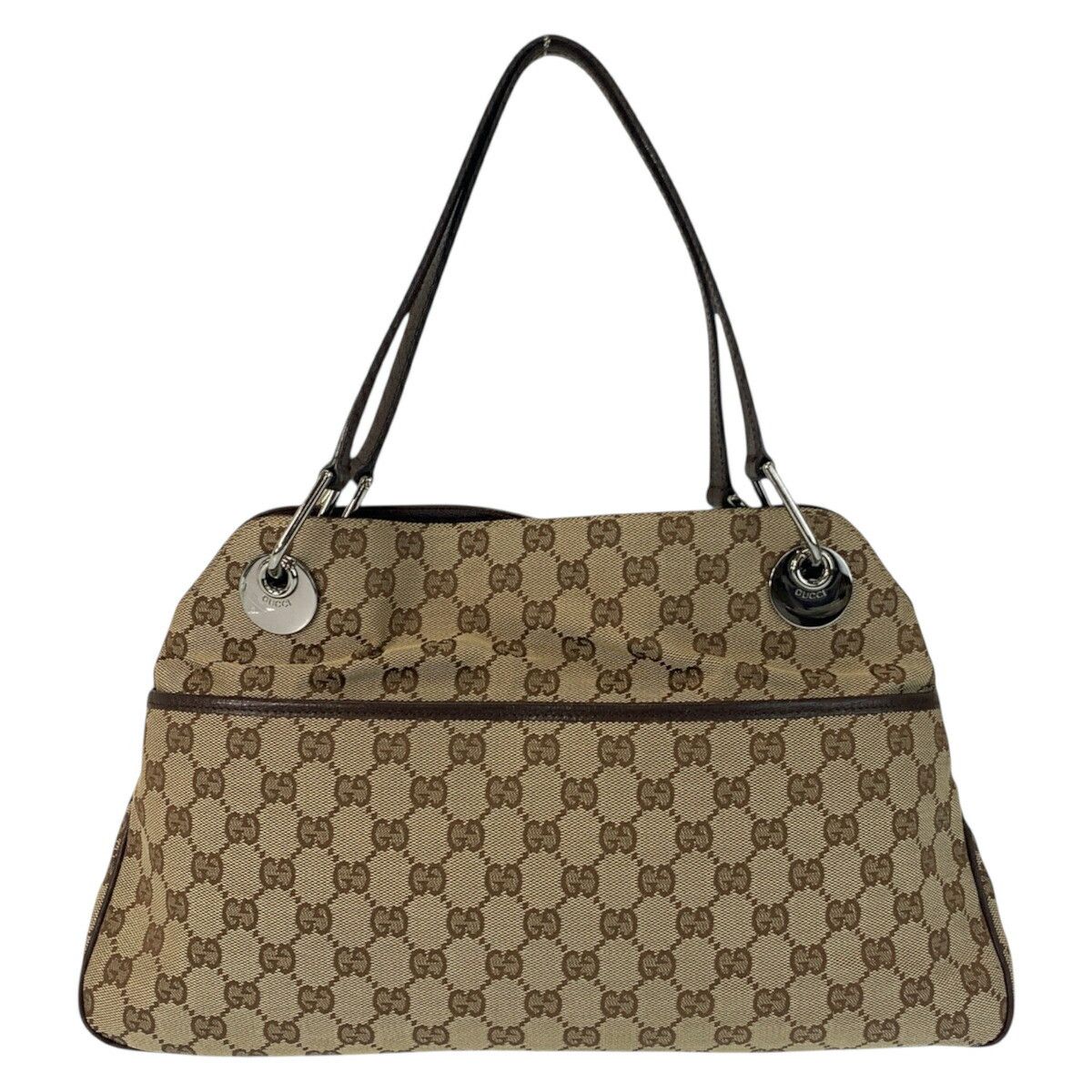 Gucci Gucci GG Canvas Leather Shoulder Bag Textile Shoulder Bag 121023 Duty Free For Usa in Beige, Women's