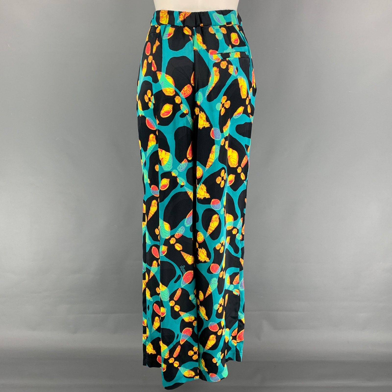 Loewe Multi-Color Viscose Shell Print Drawstring Casual Pants Size 28" / US 6 / IT 42 - 3 Thumbnail