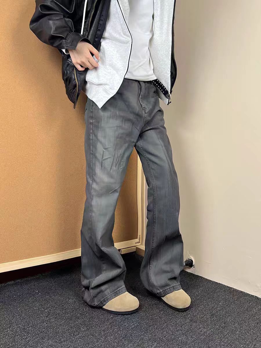 Japanese Brand × Jean Washed and distressed simple micro flare jeans Size US 30 / EU 46 - 1 Thumbnail