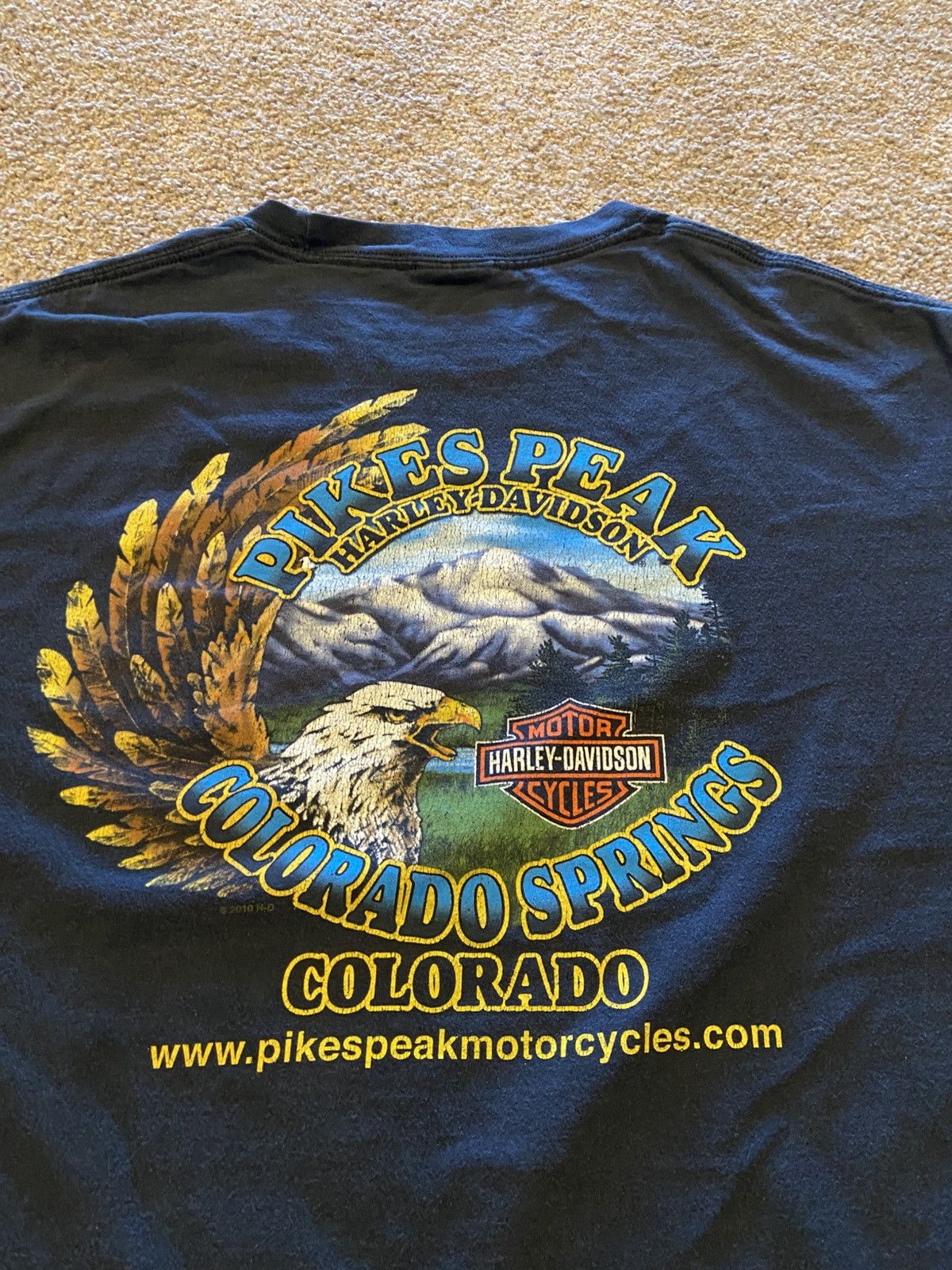 Harley Davidson 2000s Harley Davidson Pikes Peak Faded Shirt Size US XL / EU 56 / 4 - 1 Thumbnail