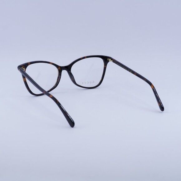 Gucci Gucci GG1360O 002 Eyeglasses Dark Havana 53mm Cat Eye Frame Size ONE SIZE - 7 Thumbnail
