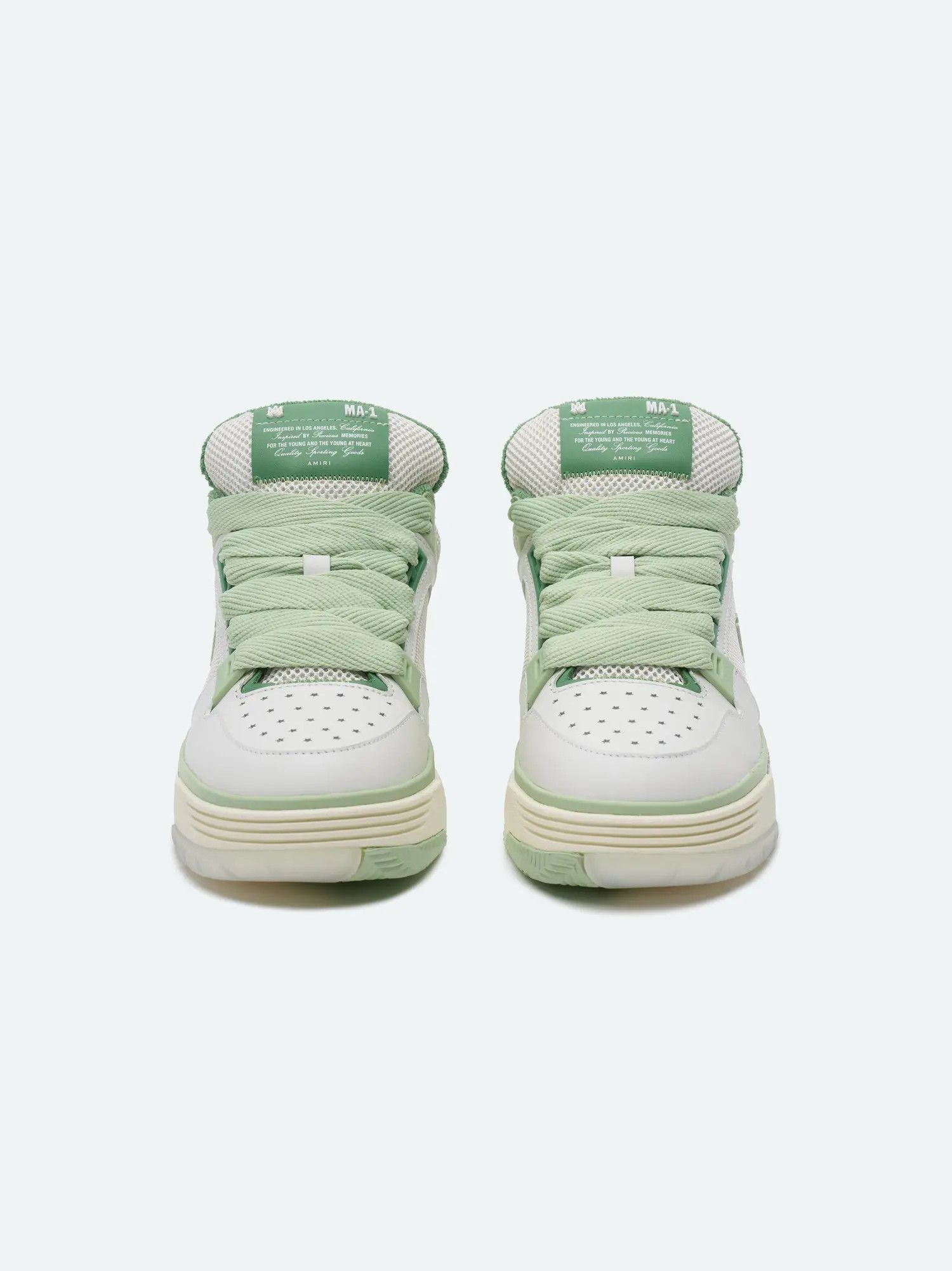 Amiri oc11z0225 MA-1 Low-Top Sneakers in Green/White Size US 7 / EU 40 - 3 Thumbnail