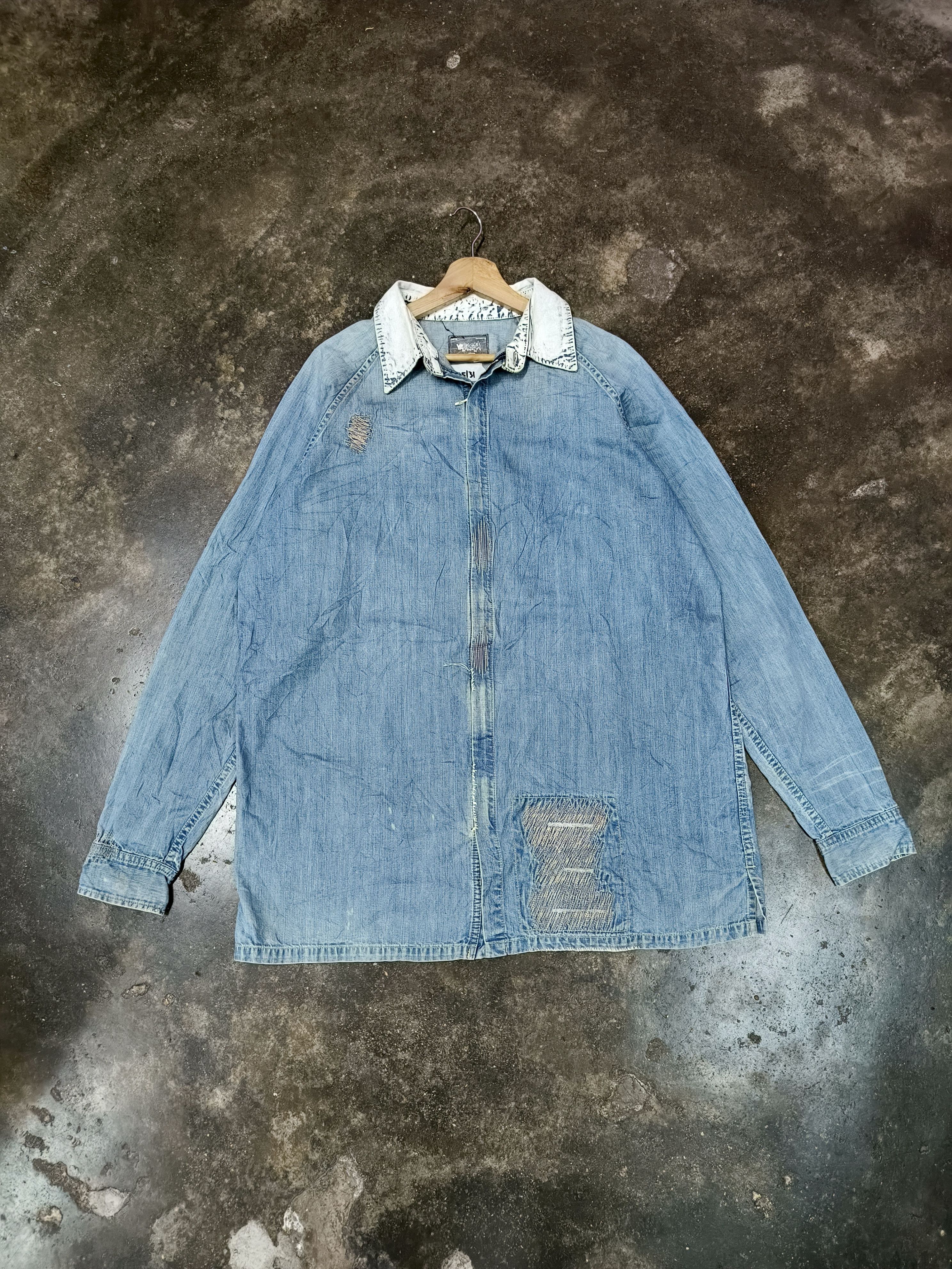Japanese Brand Yabasta Masspublicsquat Avant Garde Distressed Denim Jacket Size US L / EU 52-54 / 3 - 1 Thumbnail