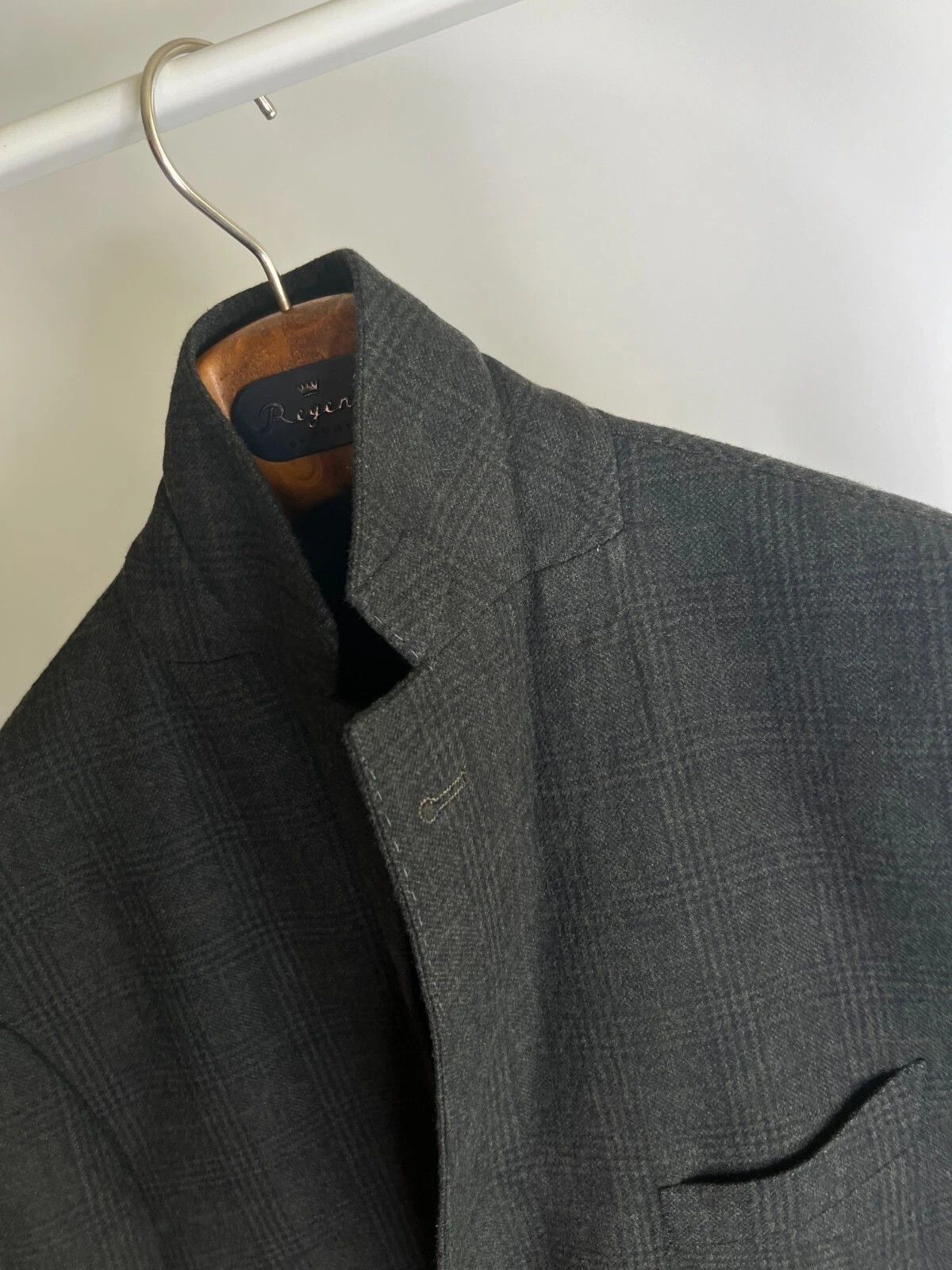 Marc O'Polo MARC O'POLO Plaid Dark Green Blazer Wool Unlined Size 46R - 10 Thumbnail