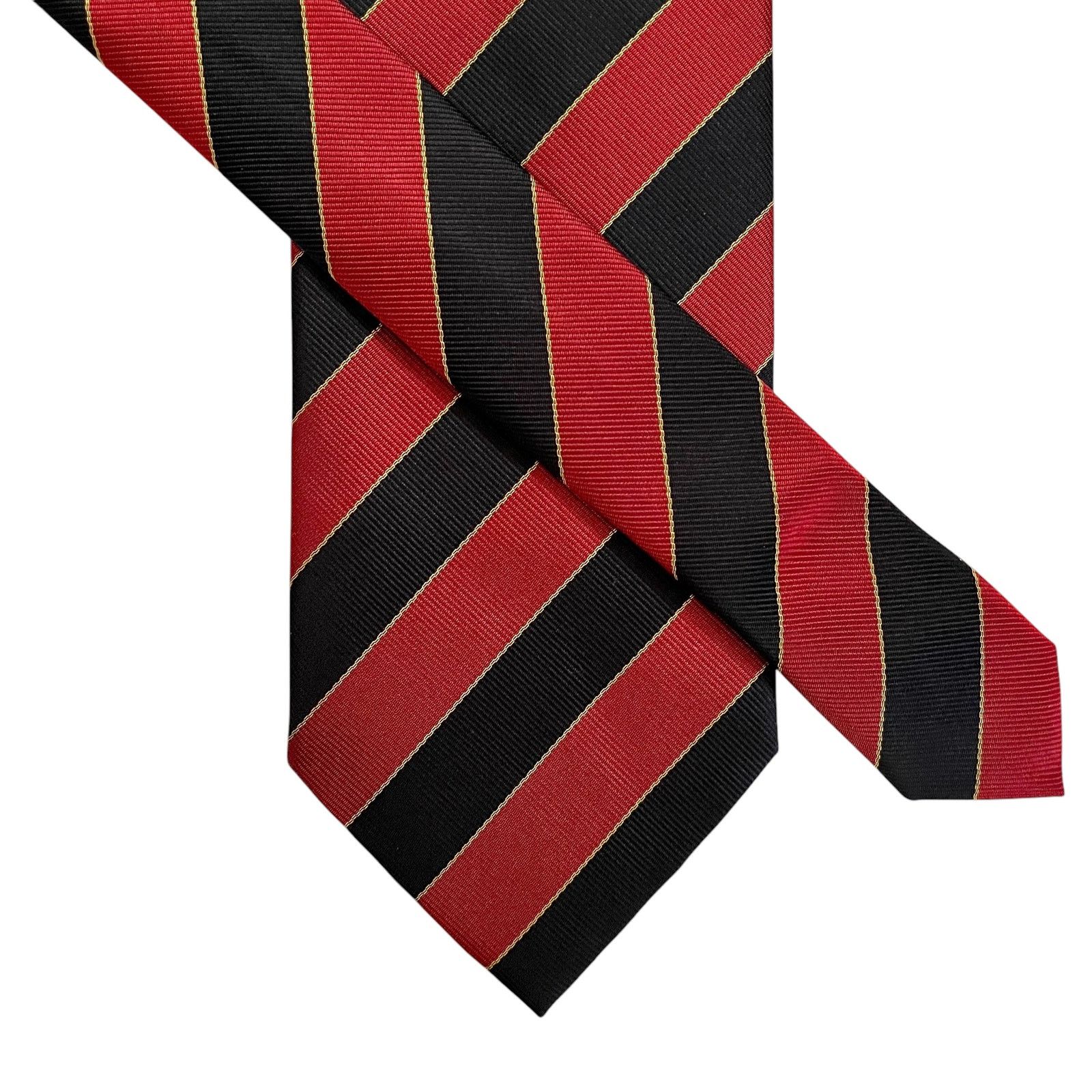 Ermenegildo Zegna Ermenegildo Zegna Regimental Striped Red Navy Blue Silk Tie Size ONE SIZE - 2 Thumbnail