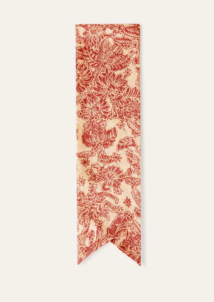 Loro Piana o1srvl11e0325 FAO1676 Size: OS / Scarf in Red & Ivory Size ONE SIZE - 1 Thumbnail