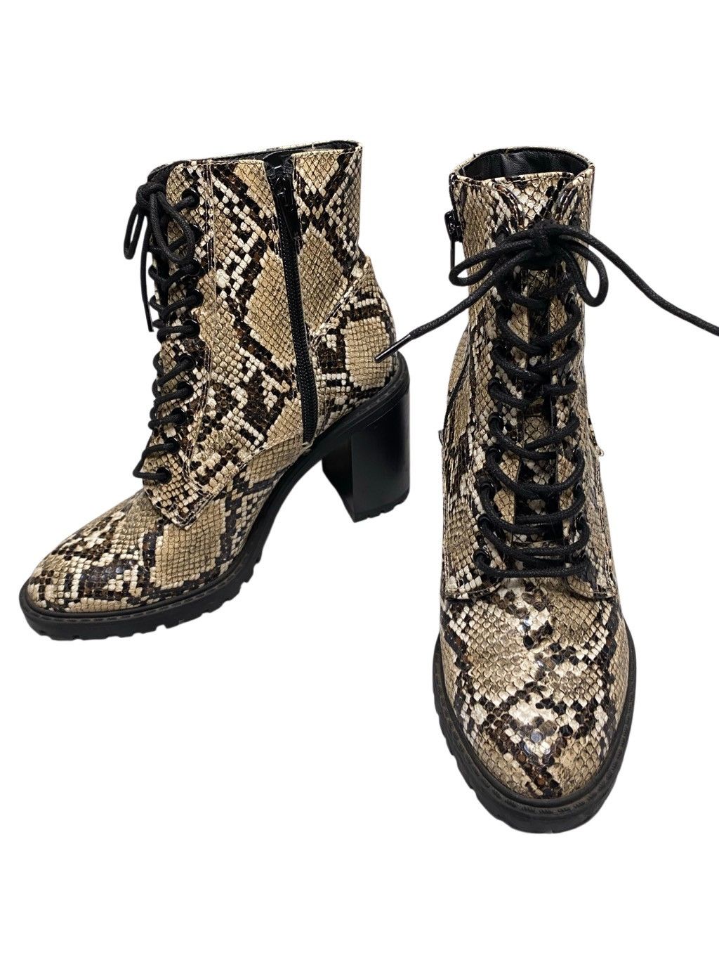 Forever 21 Forever 21 Womens 6 Python High Heel Snakeskin Ankle Boots Size US 6 / IT 36 - 1 Thumbnail