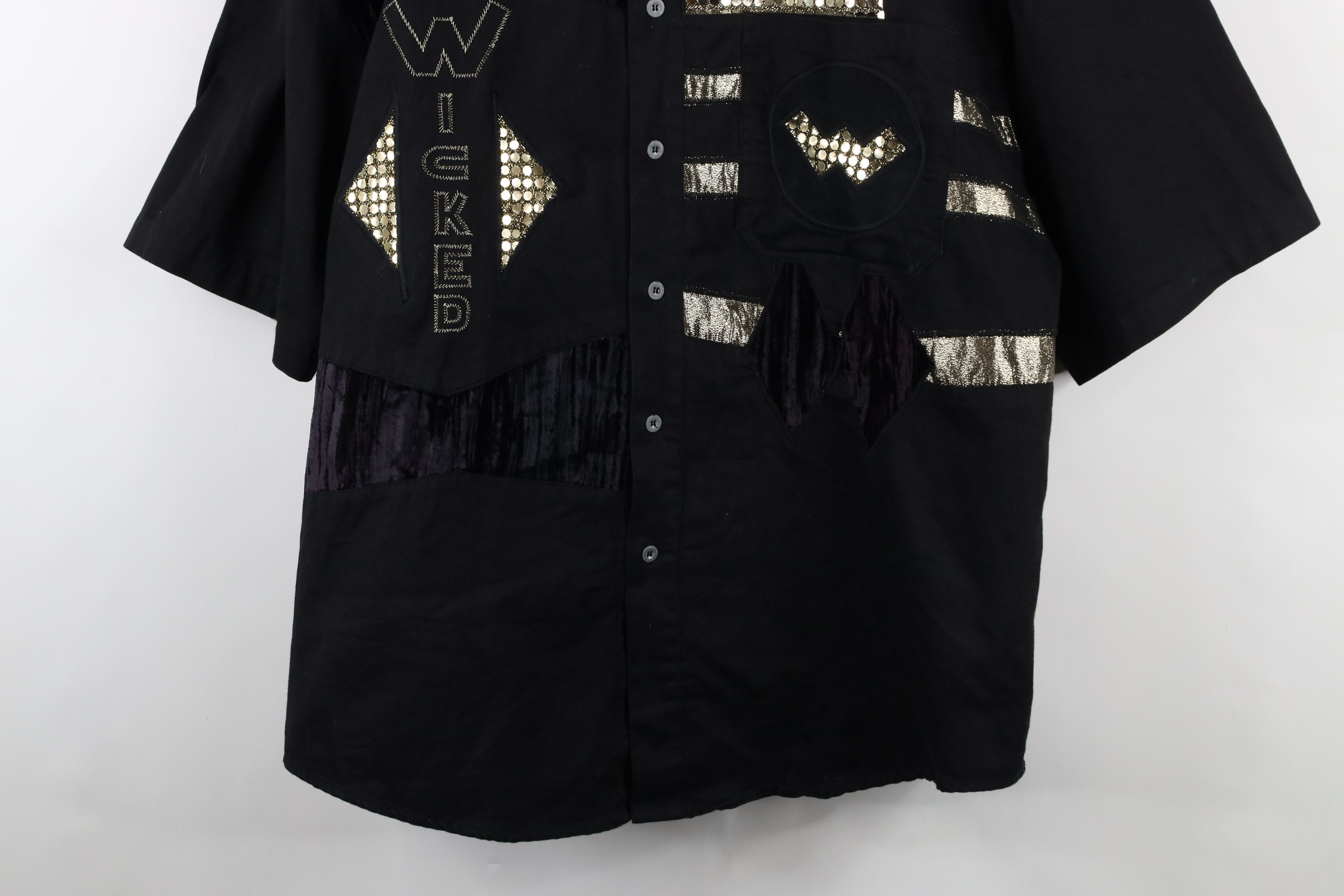 Vintage Vintage 90s Streetwear Hip Hop Velour Trim Button Shirt Size US XXL / EU 58 / 5 - 3 Thumbnail