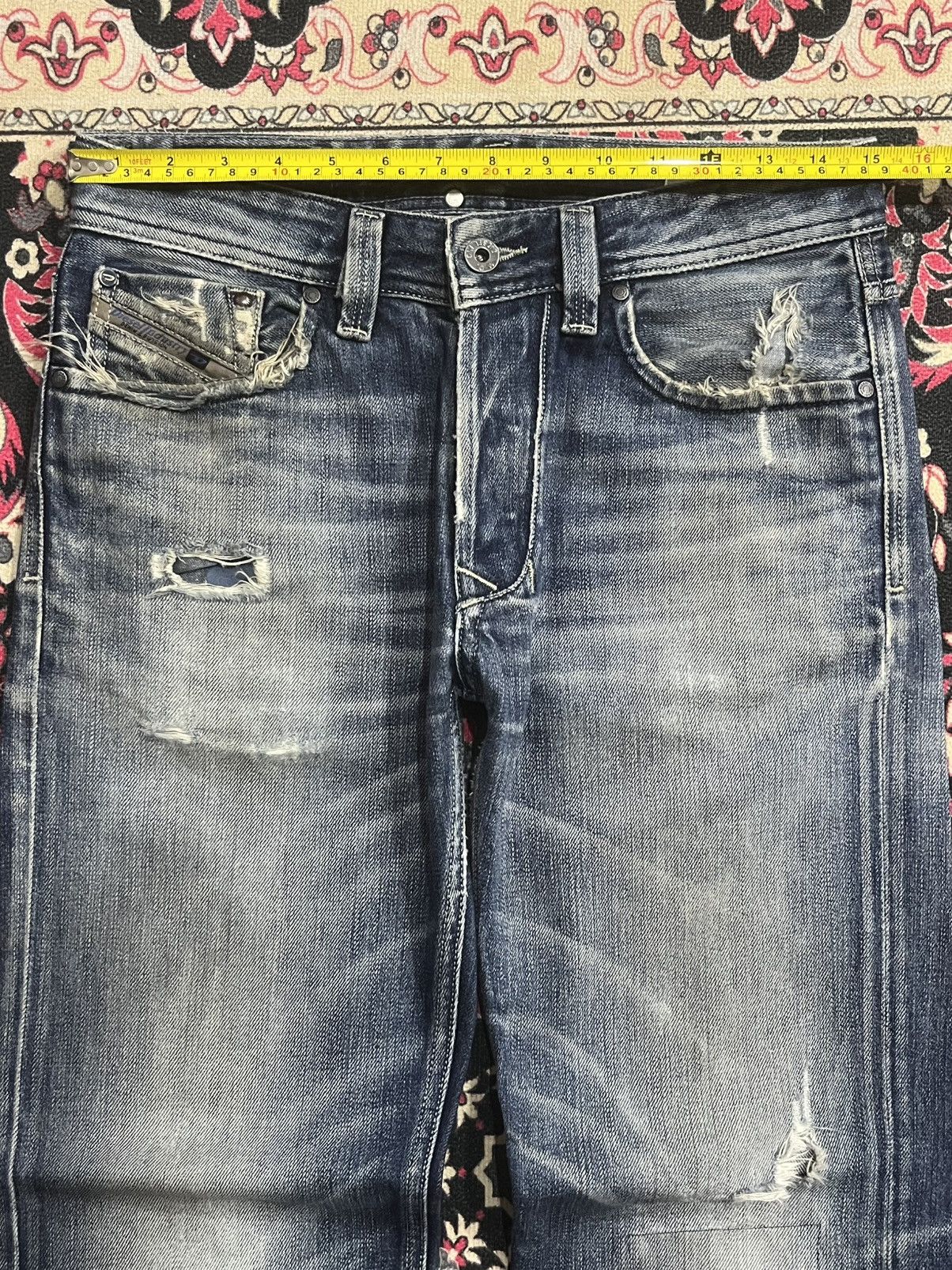 Diesel ⚡️Ripped⚡️Vintage Diesel Blue Eyecons 2010/2 Edition Blue Jean Size US 28 / EU 44 - 14 Thumbnail