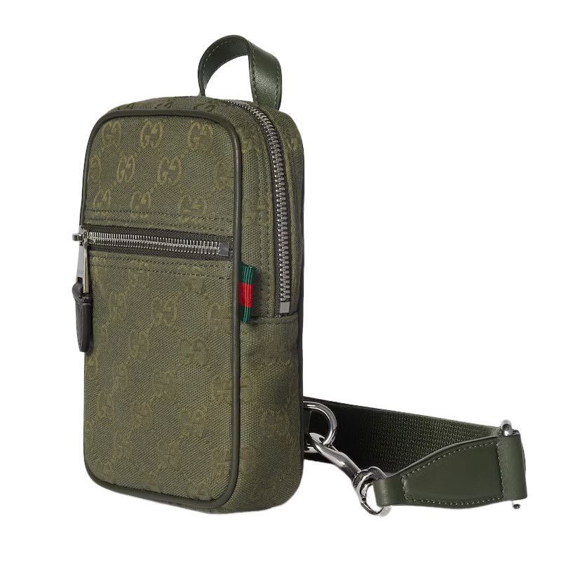 GUCCI $1490 Forest Green GG Canvas Mini Shoulder Bag New & A