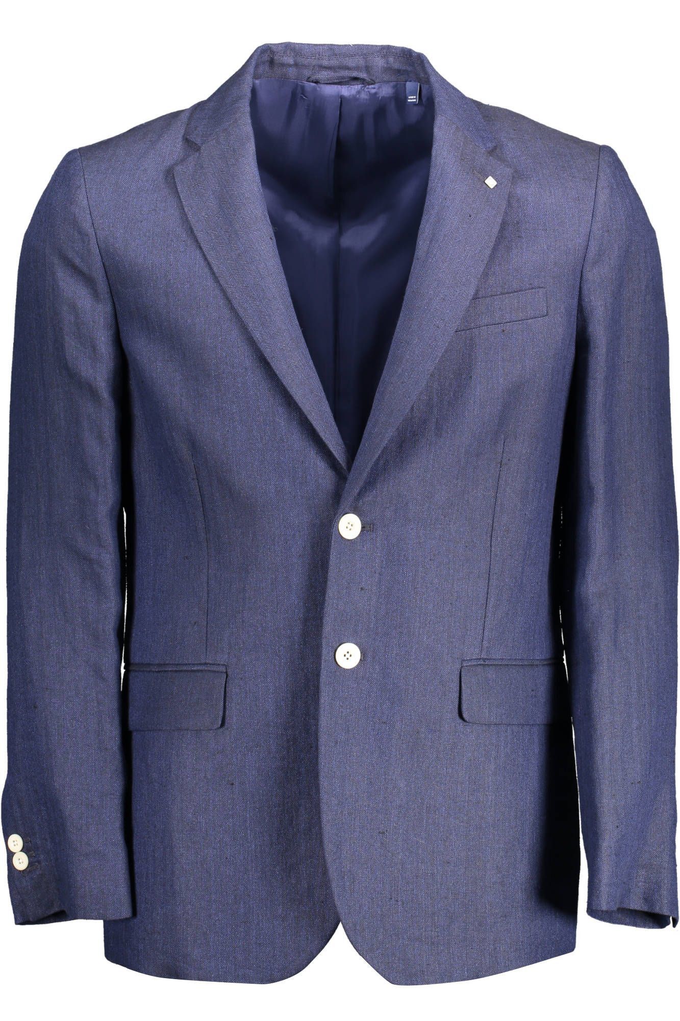 Gant Blue Linen Men Men's Jacket Size US XL / EU 56 / 4 - 1 Thumbnail