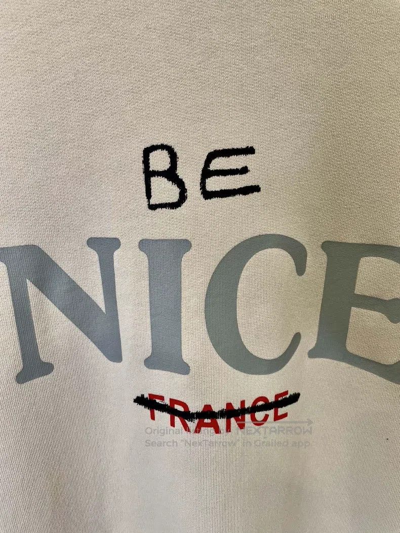 Balenciaga Balenciaga Letter Hooded Loose Long Sleeve Beige Hooded Sw Size US M / EU 48-50 / 2 - 2 Thumbnail