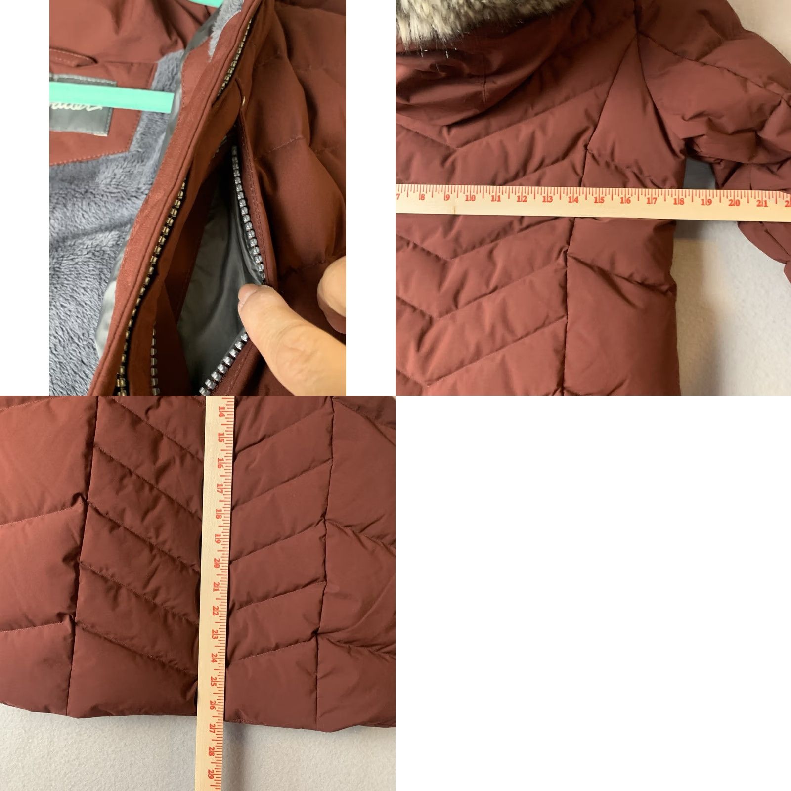 Eddie Bauer Eddie Bauer Jacket Woman Small Maroon Sun Valley Puffer Faux Fur Hood Parka Coat Size S / US 4 / IT 40 - 8 Thumbnail