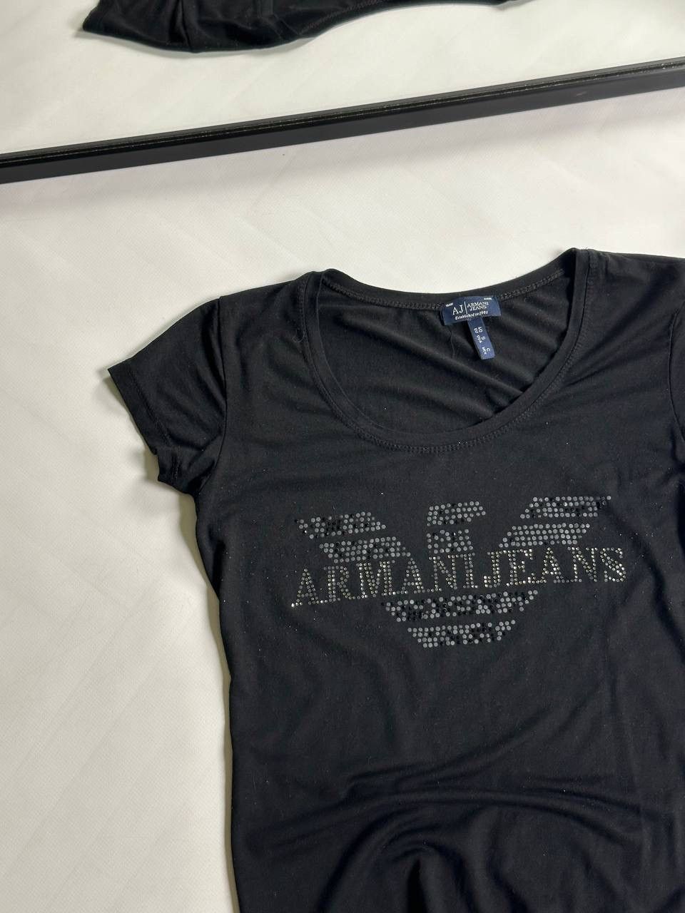 Armani Vintage Armani Womens Big Logo Gothic T shirt Size S / US 4 / IT 40 - 2 Thumbnail