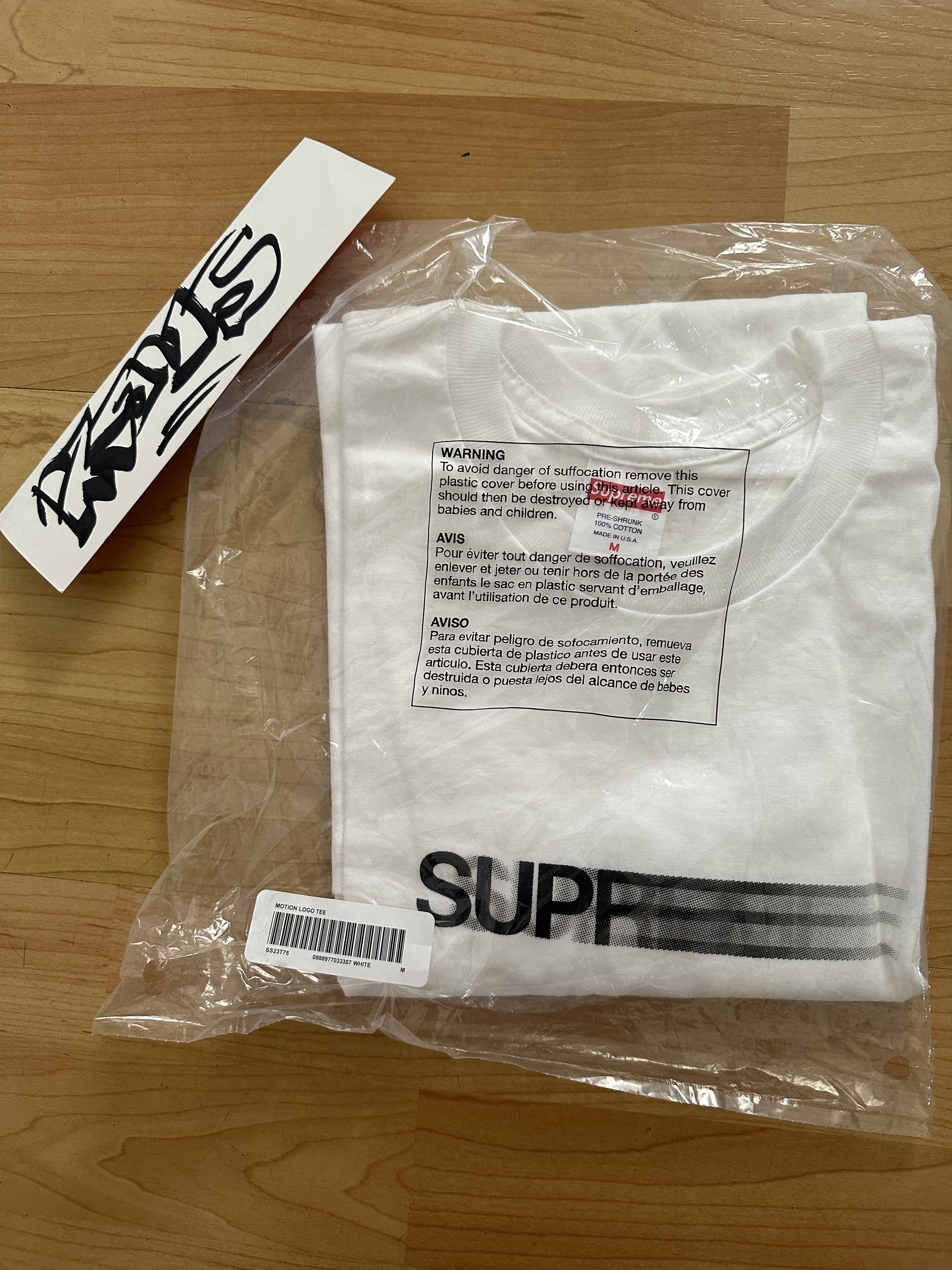Supreme Motion Logo Tee - White Medium