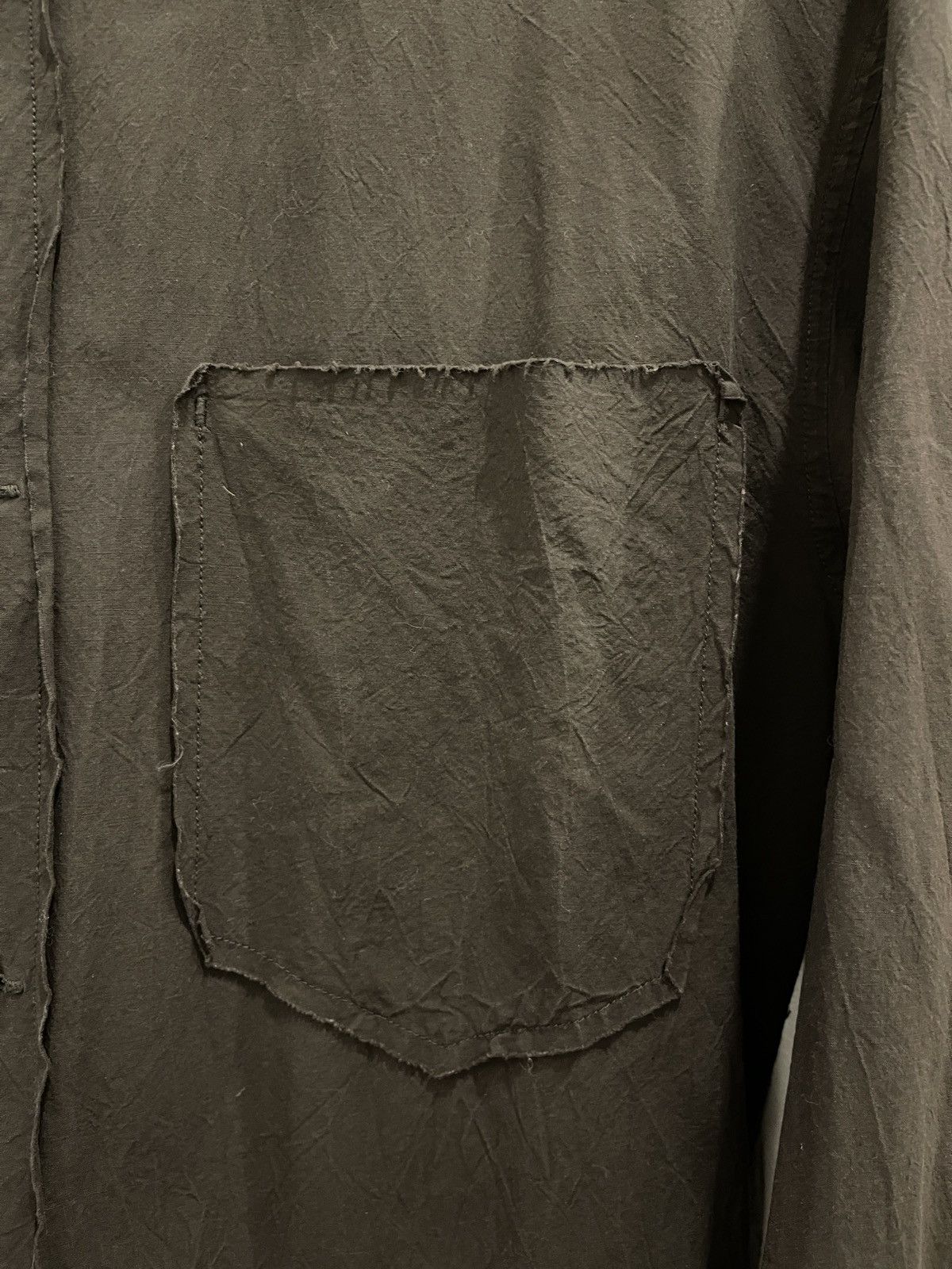Issey Miyake Last Drop Vintage Raw Edge Stand Collar Overshirt Size US L / EU 52-54 / 3 - 3 Thumbnail