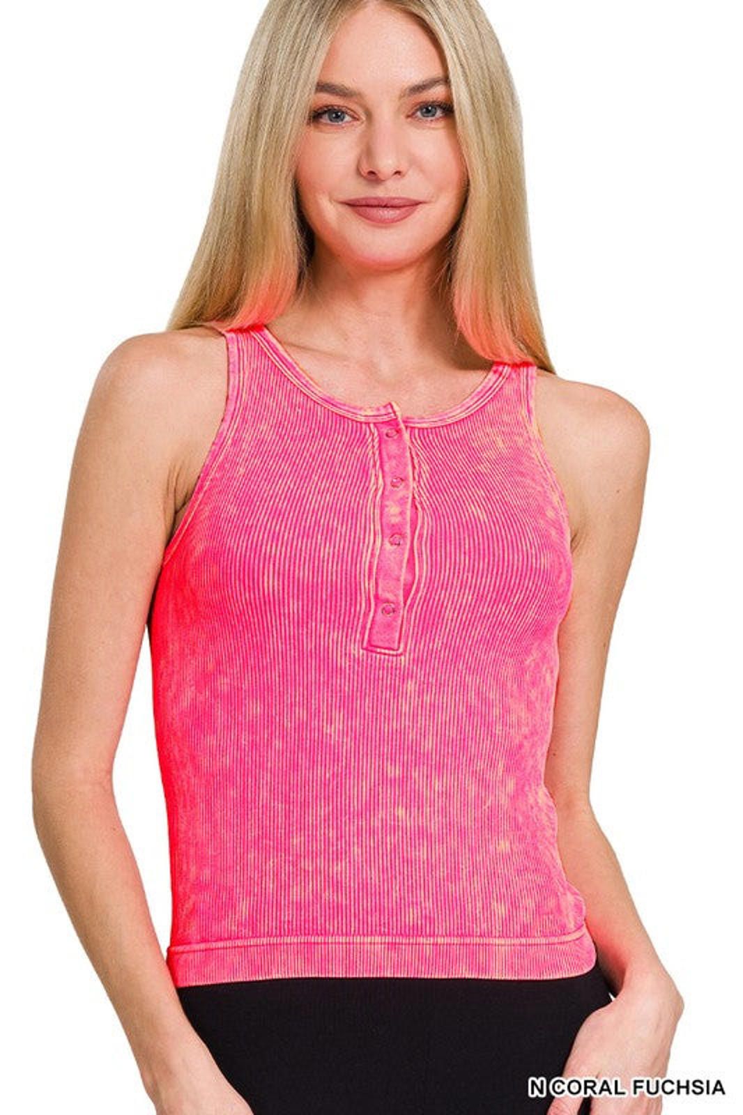 Other Washed Ribbed Seamless Button Up Tank Top Size S / US 4 / IT 40 - 9 Thumbnail