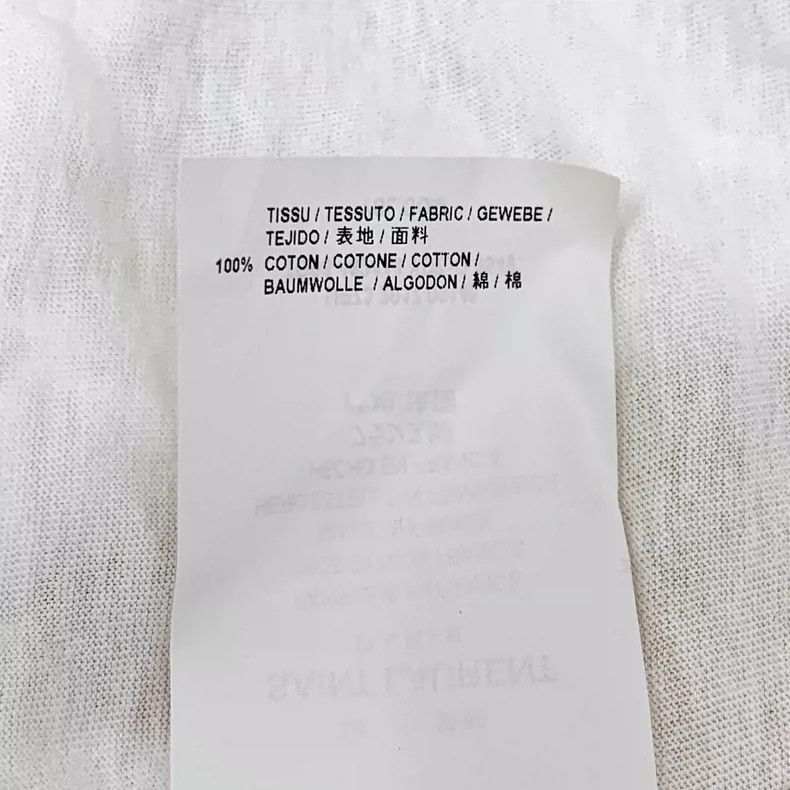 Saint Laurent Paris Saint Laurent White Letter Print Cotton T-Shirt-2507 Size US XS / EU 42 / 0 - 5 Thumbnail