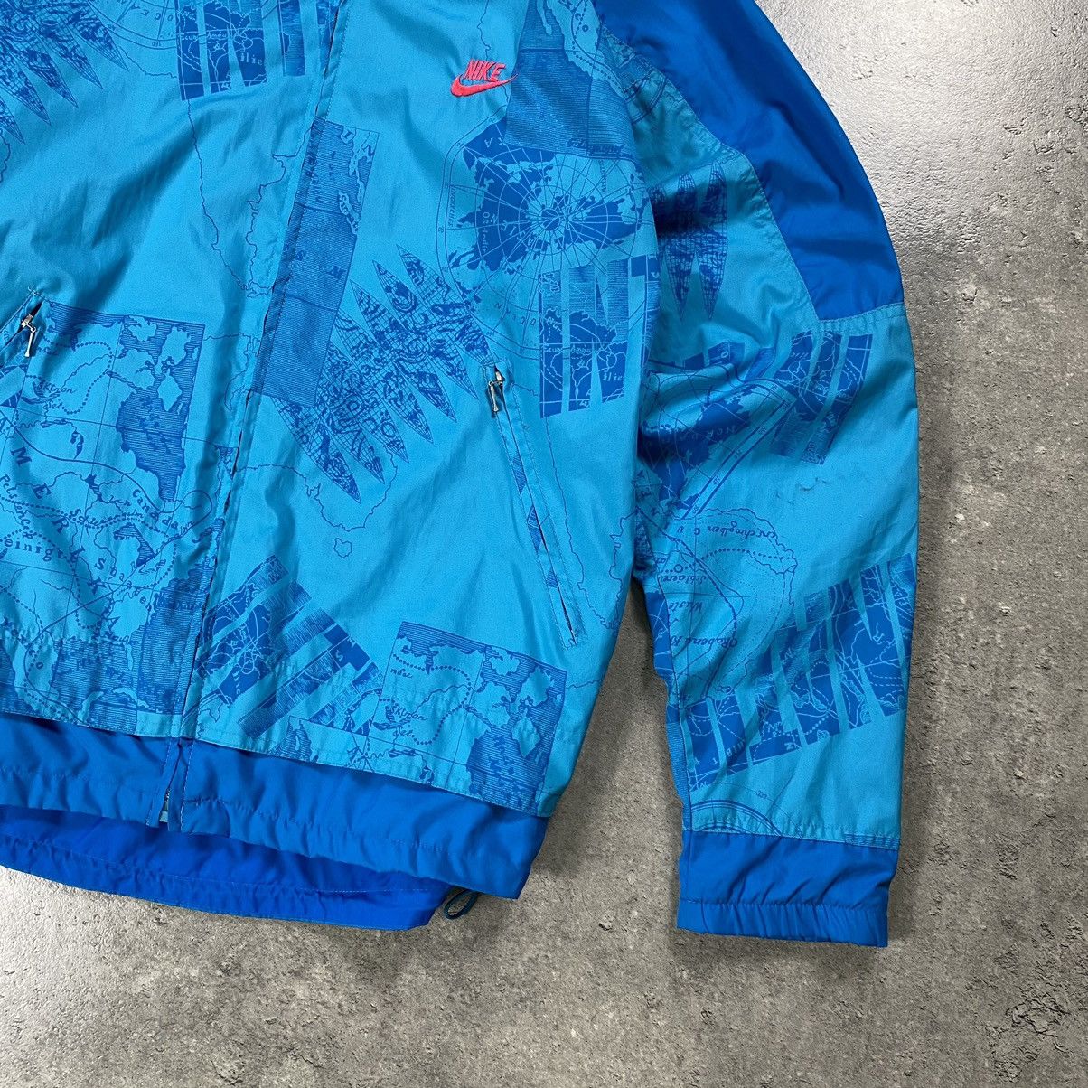 Nike × Vintage Nike International Rare Atlas World Map Light Jacket 90s Size US XL / EU 56 / 4 - 5 Thumbnail
