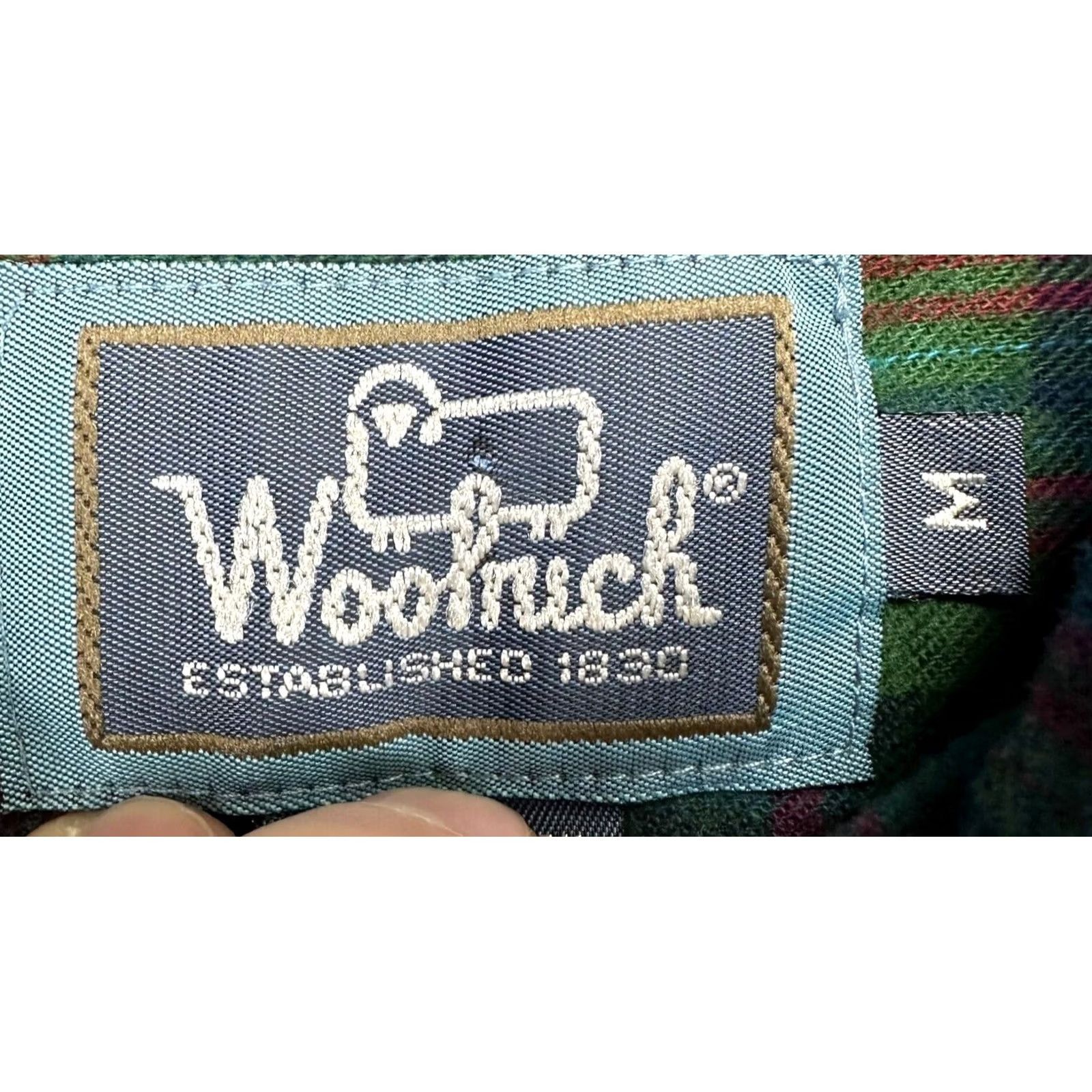 Vintage Woolrich Shirt Adult Medium Green Blue Plaid Flannel 100% Cotton Button Down Men Size US M / EU 48-50 / 2 - 6 Thumbnail