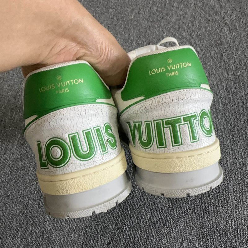 Louis Vuitton Louis Vuitton Classic Trainer Sneakers in White Green -2505 Size US 8 / IT 38 - 3 Thumbnail