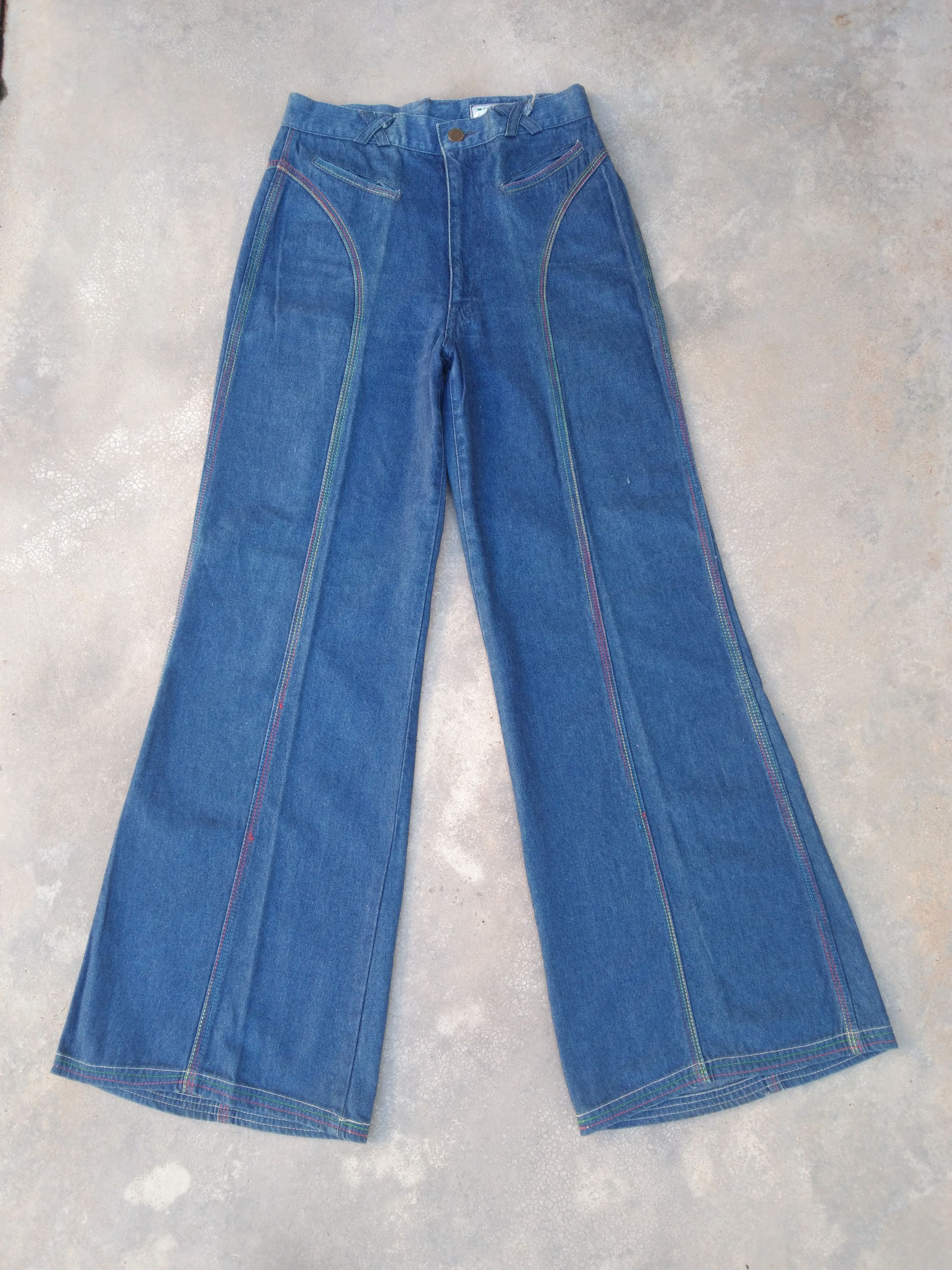 If Six Was Nine × Japanese Brand × Vintage 70s Vintage Flared Jeans 27x30 Size US 27 - 1 Thumbnail