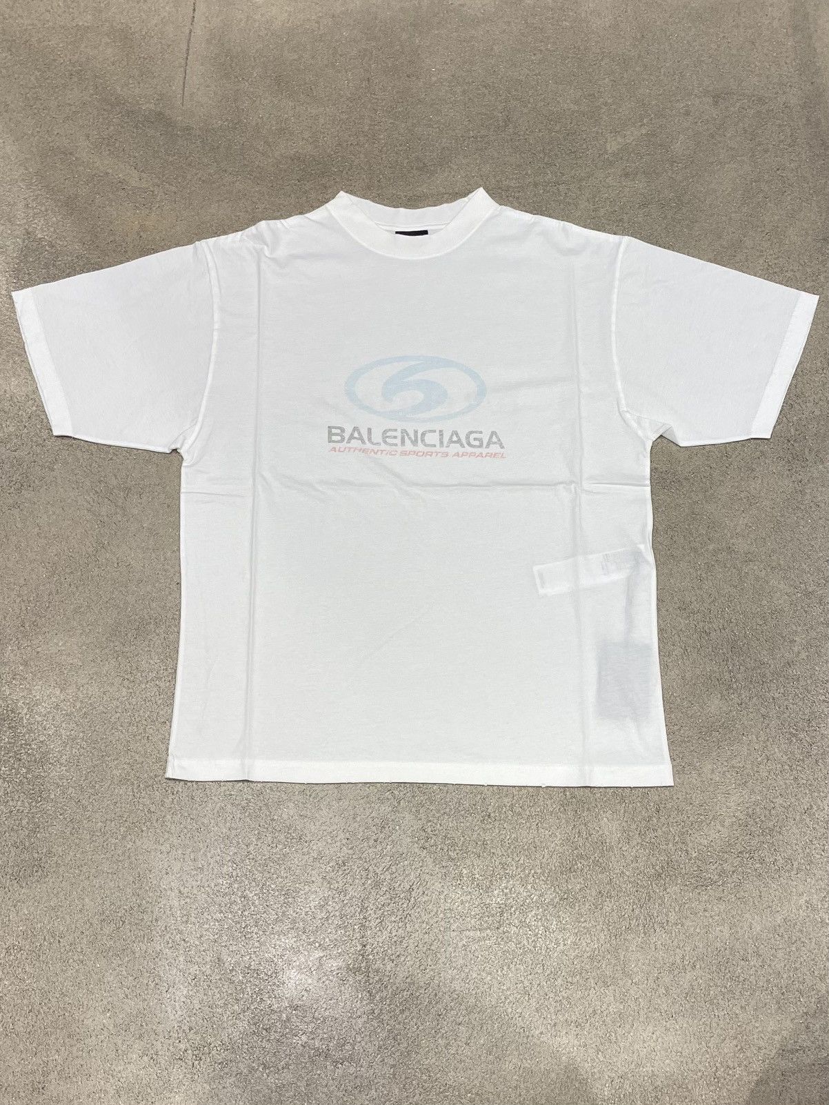 image of Balenciaga Destroyed Surfer T-Shirt in White, Men's (Size XS)