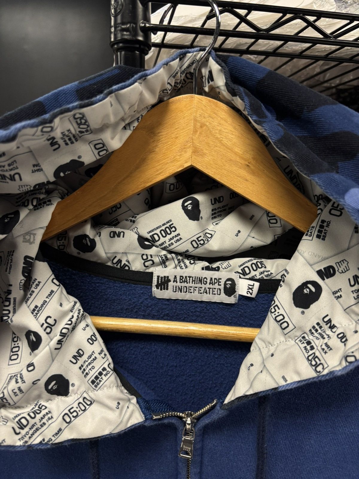 Bape × Undefeated Bape undefeated blue hoodie Size US XXL / EU 58 / 5 - 3 Thumbnail