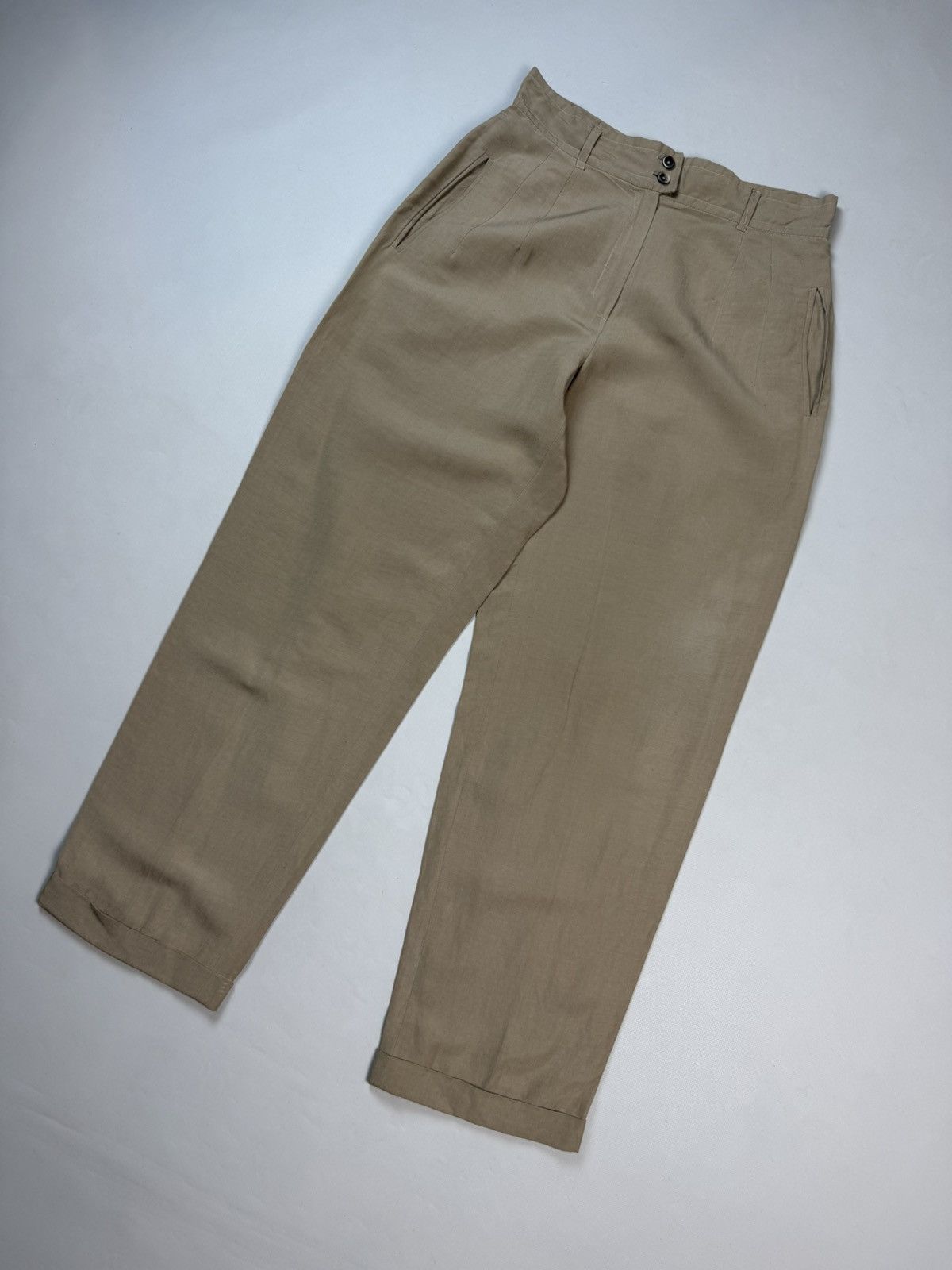 Jil Sander Jil Sander VTG Linen / Silk High Rise Dress Pants Trousers Size 28" / US 6 / IT 42 - 6 Thumbnail