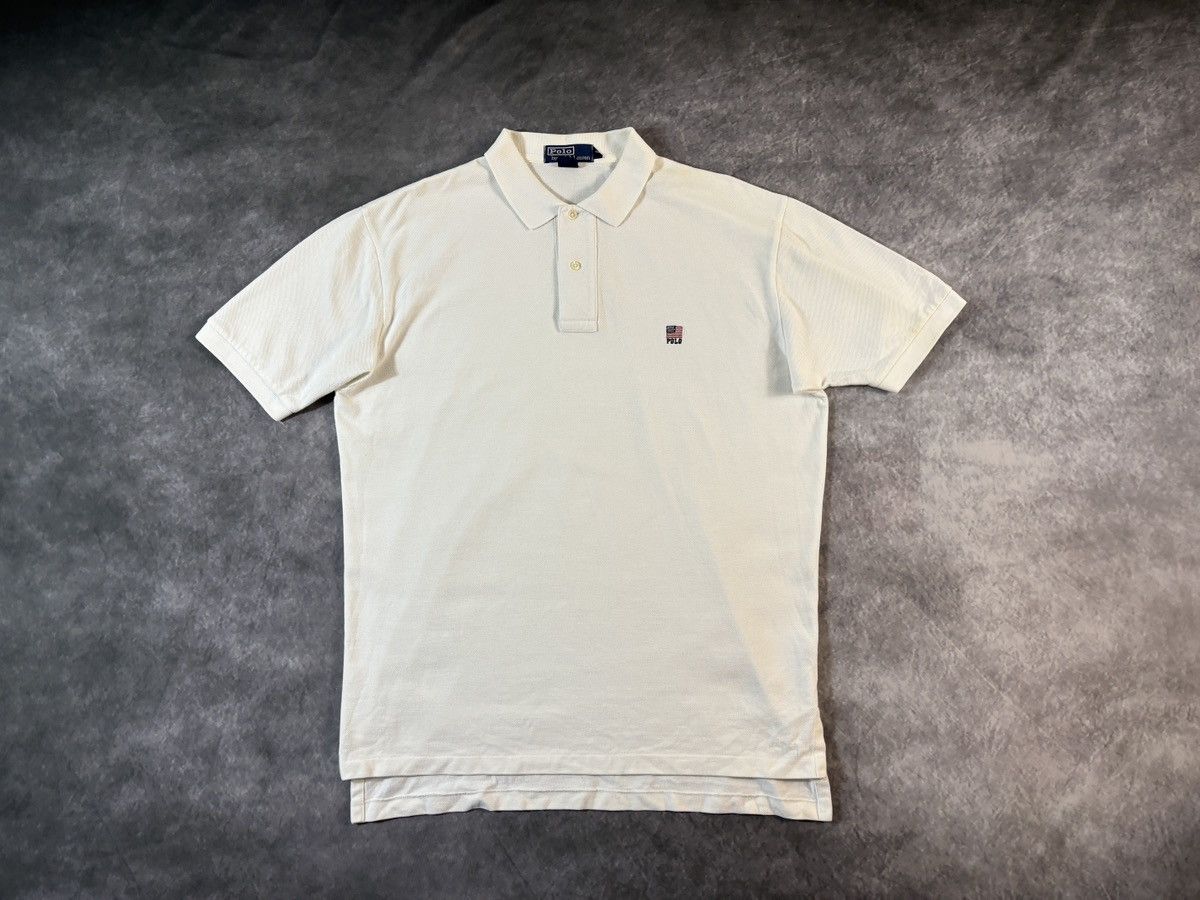 Polo Ralph Lauren × Vintage 1990s Polo Shirt Vintage Ralph Lauren Polo American Flag USA Size US L / EU 52-54 / 3 - 11 Thumbnail