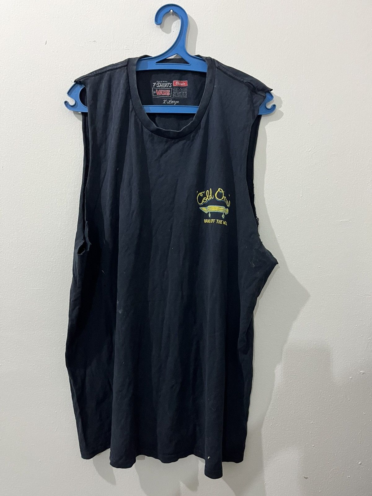 Vans Vintage Y2K Distressed Cropped Sleeves Cold Ones Vans Tee Size US XL / EU 56 / 4 - 6 Thumbnail