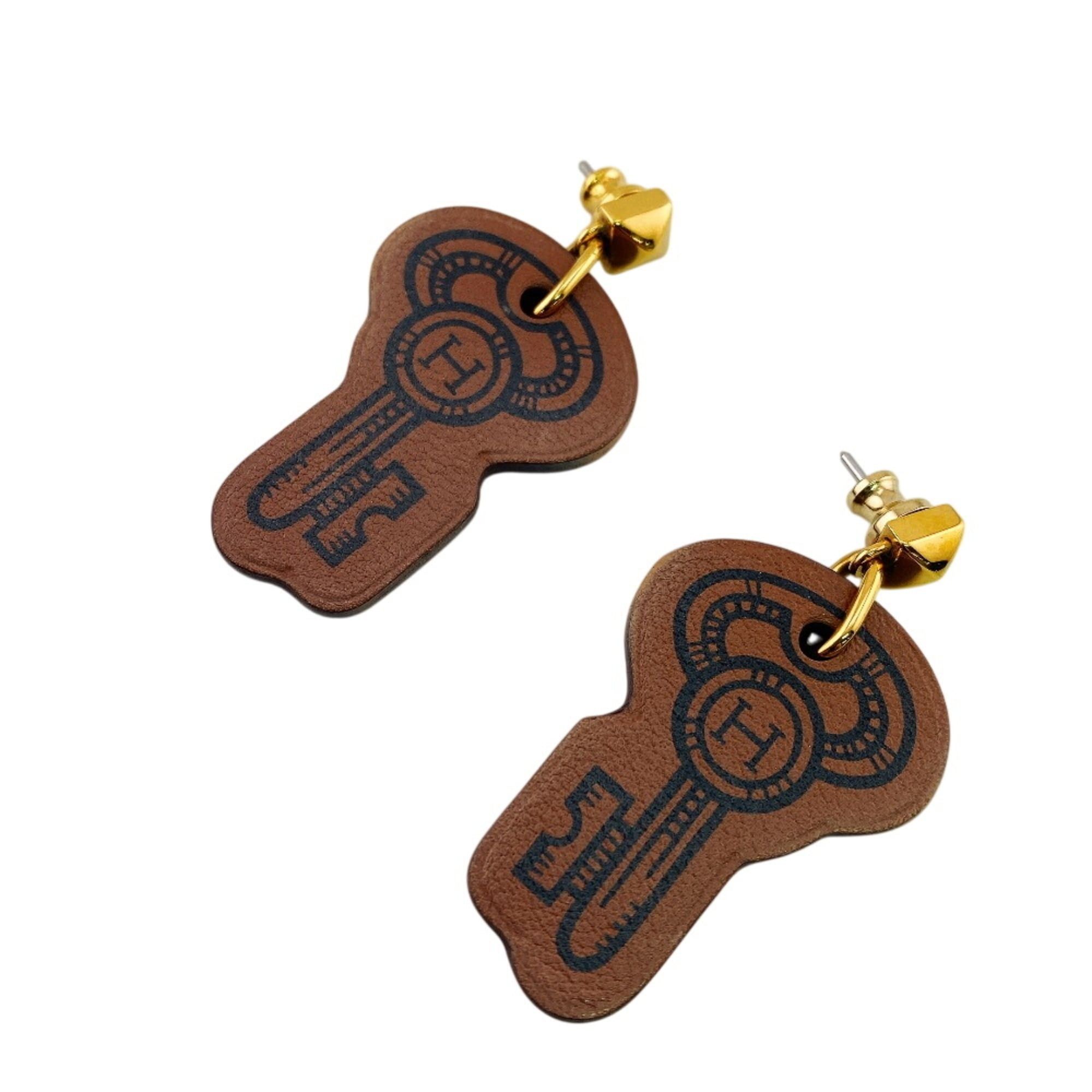 Hermes HERMES H Curiosité Earrings, Brown Jewelry Size ONE SIZE - 1 Thumbnail