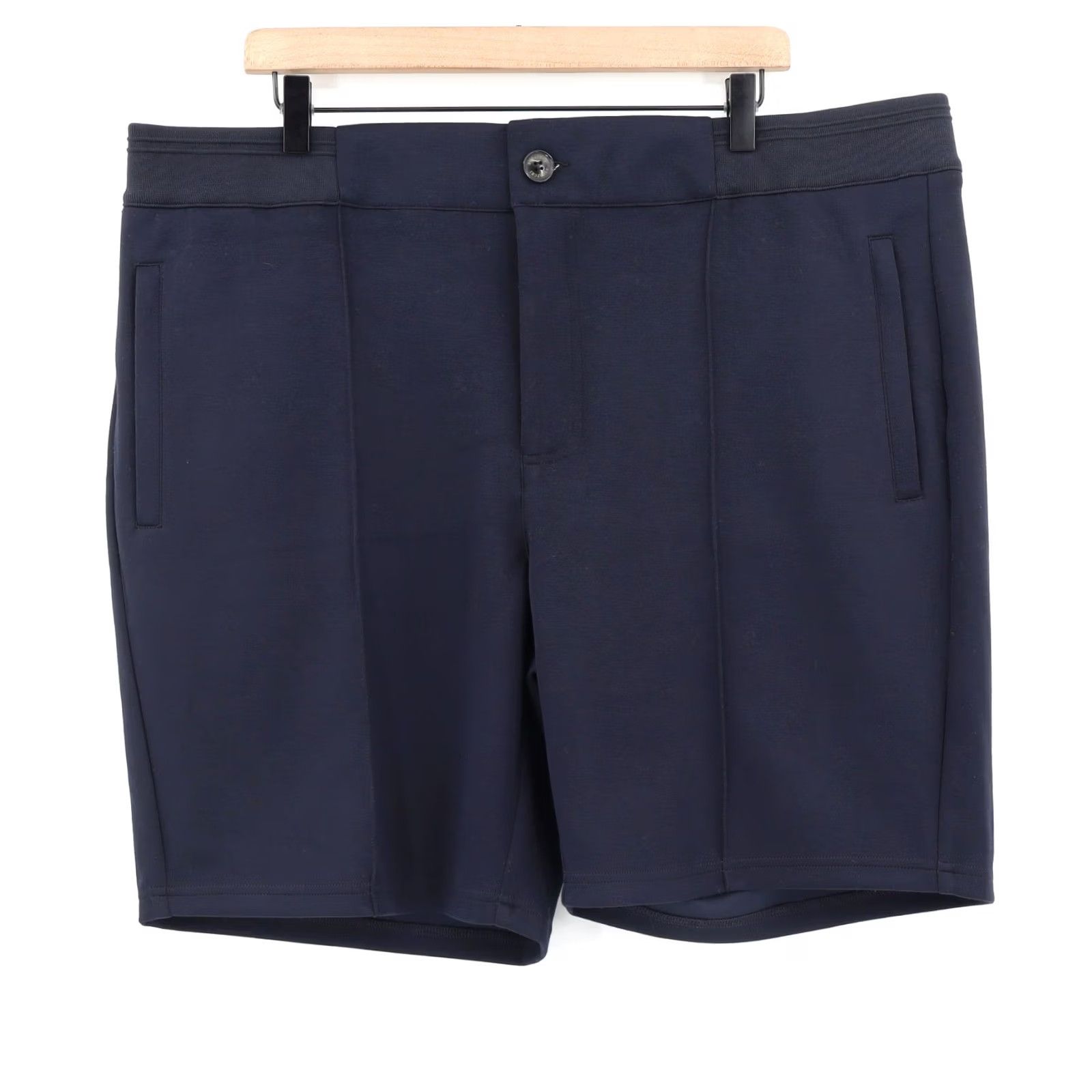 BUGATCHI BUGATCHI Men's Shorts Navy 2XL New With Tags Elastic Waist Inseam 8" Microfiber Polyester Spandex Rayon Chino Casual Travel Size US 39 - 2 Thumbnail
