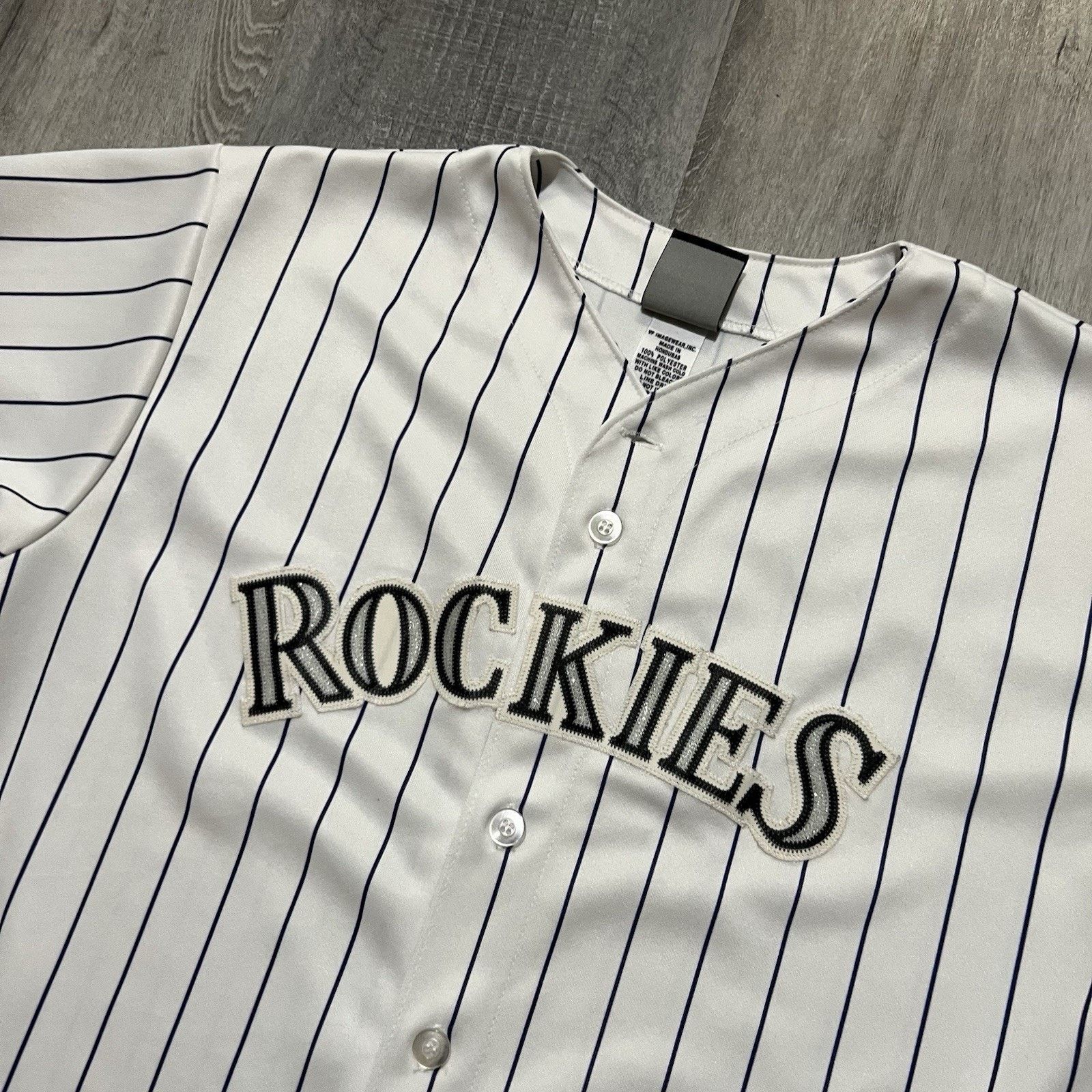 Majestic Colorado Rockies White MLB Baseball Jersey Stewart Pinstripe Size US S / EU 44-46 / 1 - 3 Thumbnail