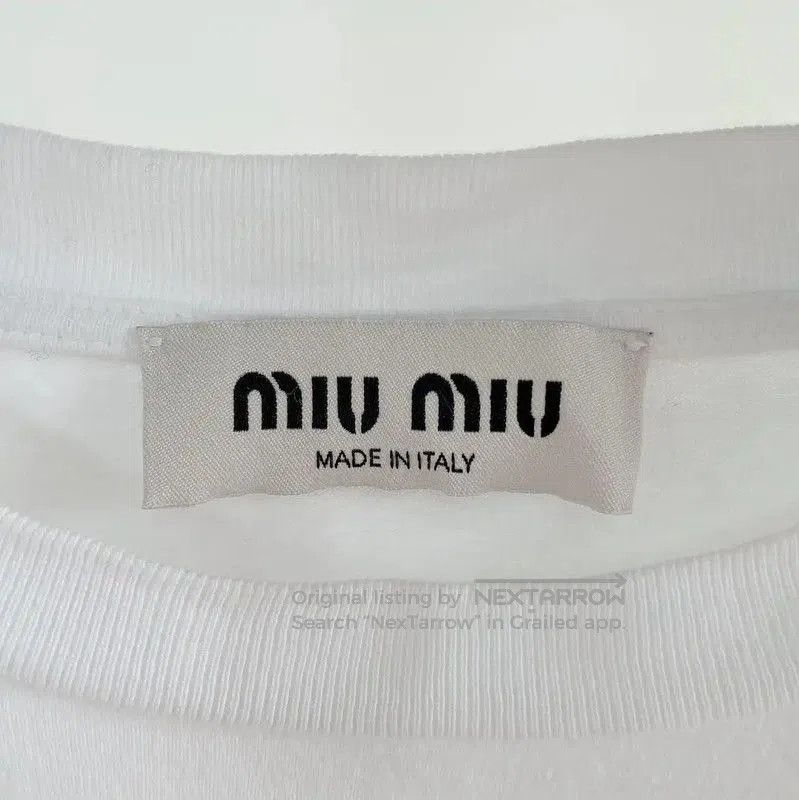Miu Miu Miu Miu White Cotton Short Sleeve Tee . Size S / US 4 / IT 40 - 6 Thumbnail