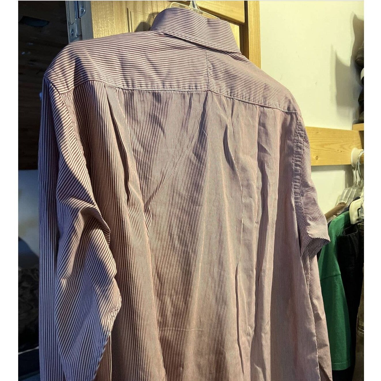 Burberry Burberry London Men’s 15.5 35 Burgundy Striped Cotton Shirt Size US M / EU 48-50 / 2 - 15 Thumbnail