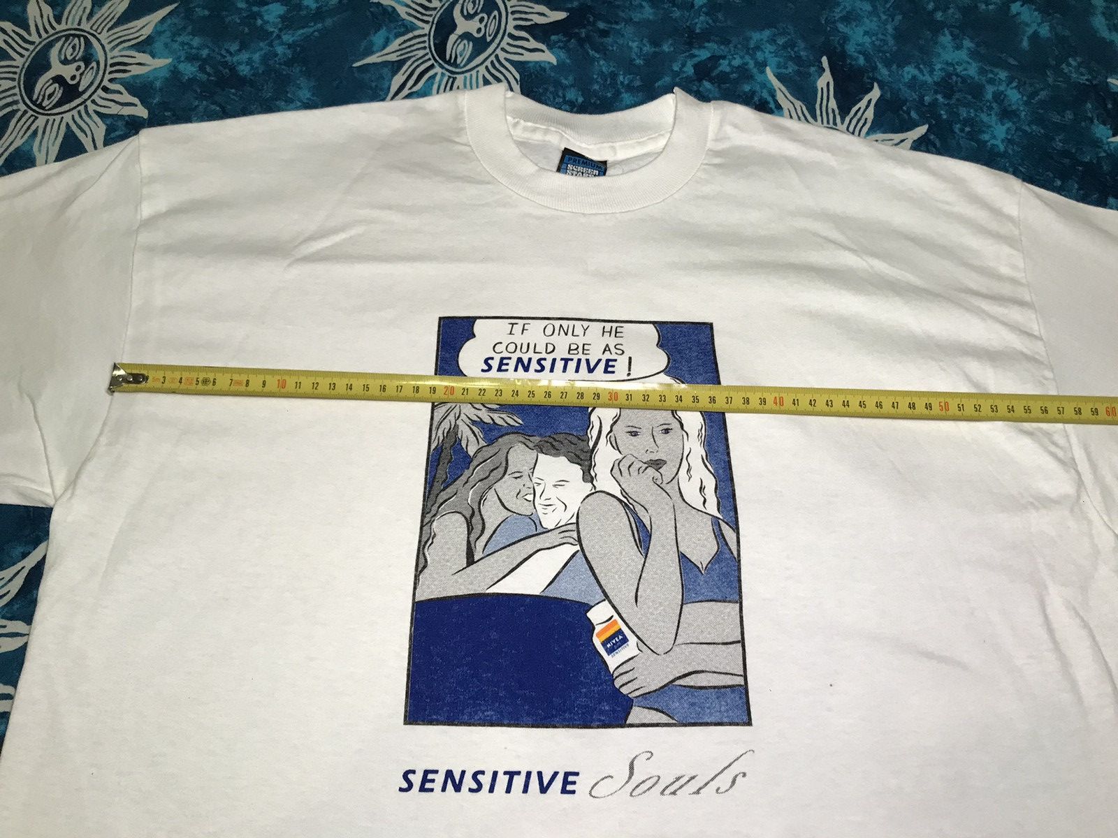 Other Vintage Y2K 90s NIVEA Sensitive Souls Screen Stars T-shirt Size US XL / EU 56 / 4 - 18 Thumbnail