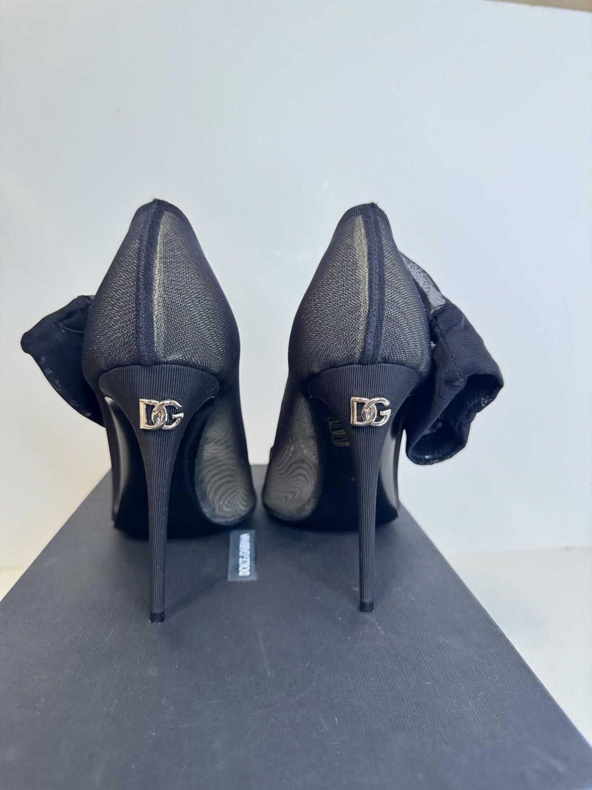 Dolce & Gabbana DOLCE & GABBANA Shoes Black Viscose Mesh Sock Style Boots Size US 7.5 / IT 37.5 - 4 Thumbnail