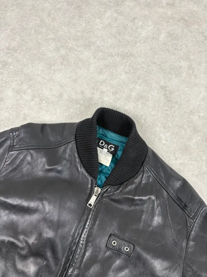 Dolce & Gabbana 2000s Dolce & Gabbana Black Leather Mafia Aviator Bomber Jacket Size US M / EU 48-50 / 2 - 4 Thumbnail