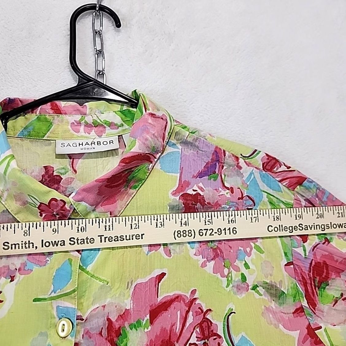 Vintage VINTAGE Sag Harbor Blouse 3/4 Sleeve Button Collared Floral Green 2X Womens XS-XXL? Size XXL / US 16-18 / IT 52-54 - 7 Thumbnail