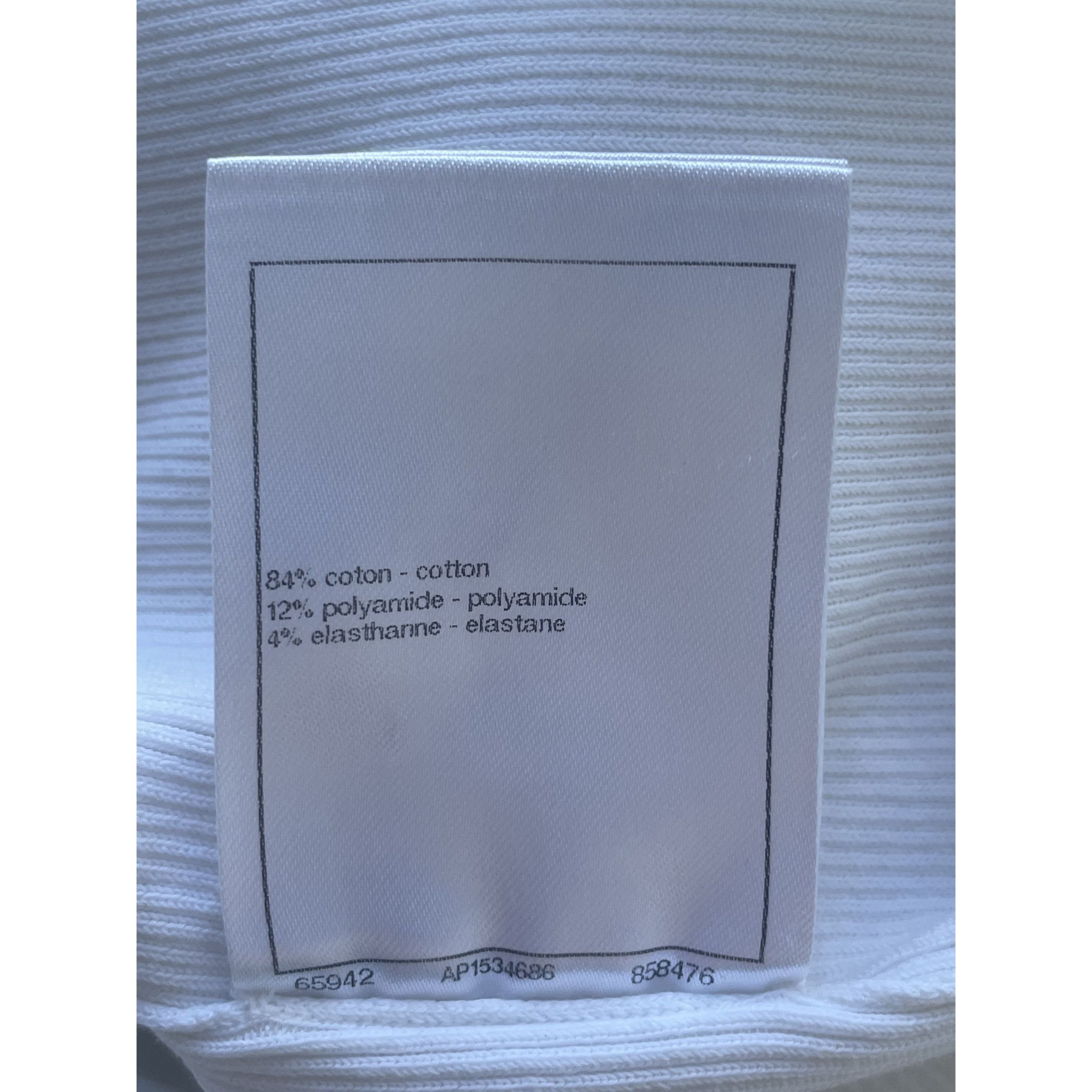 Chanel Chanel White Ribbed Tank Top With Embellished CC Logo & Star Size 38" / US 16 / IT 52 - 10 Thumbnail
