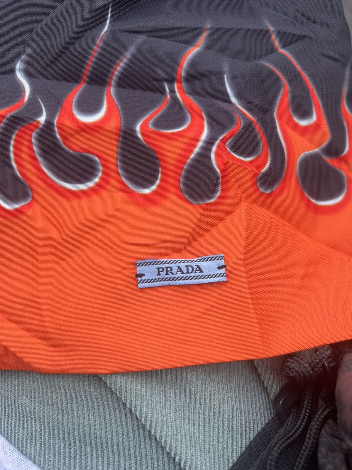 Prada Prada Flame Design Drawstring Pouch Bag Size ONE SIZE - 2 Thumbnail