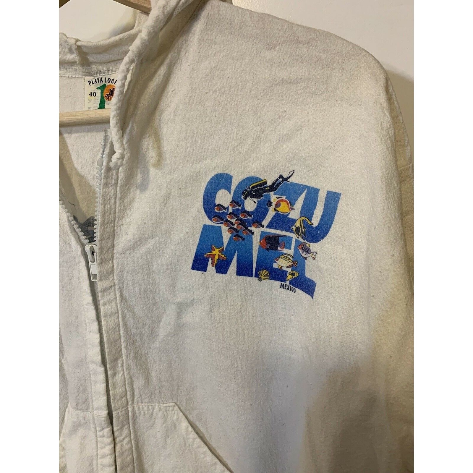 Other La Iguana Hoodie Full Zip Jacket Vtg 90 Cozumel Mexico Sz L Size US L / EU 52-54 / 3 - 6 Thumbnail