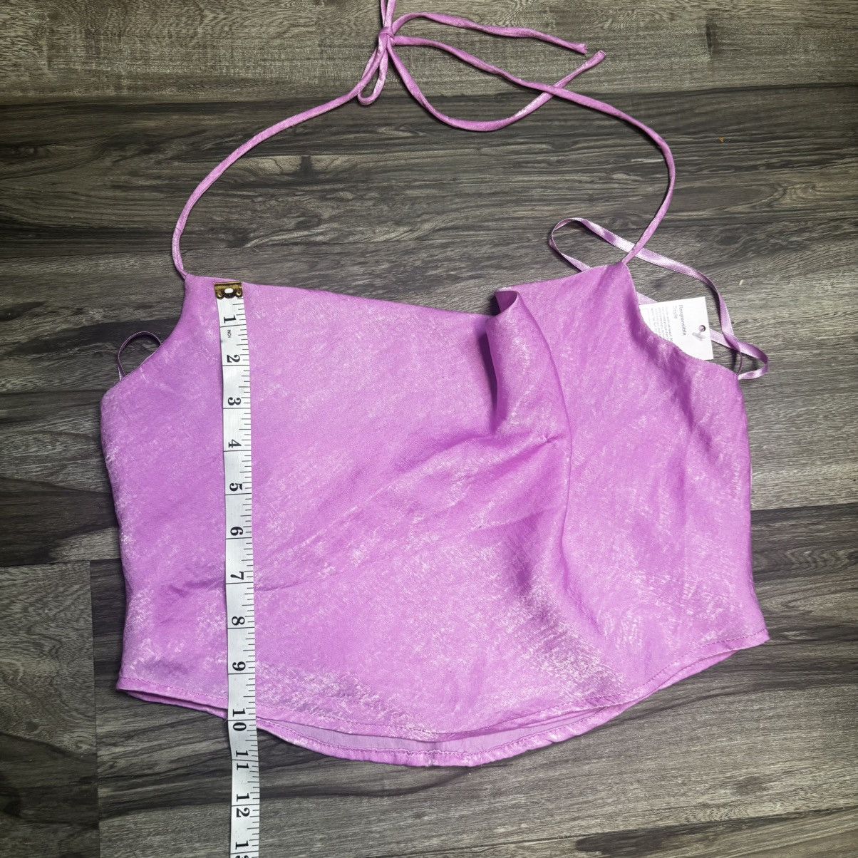 Vintage Wild Fable Womens Pink Cowlneck Cropped Satin Halter Size XS Size XS / US 0-2 / IT 36-38 - 6 Thumbnail