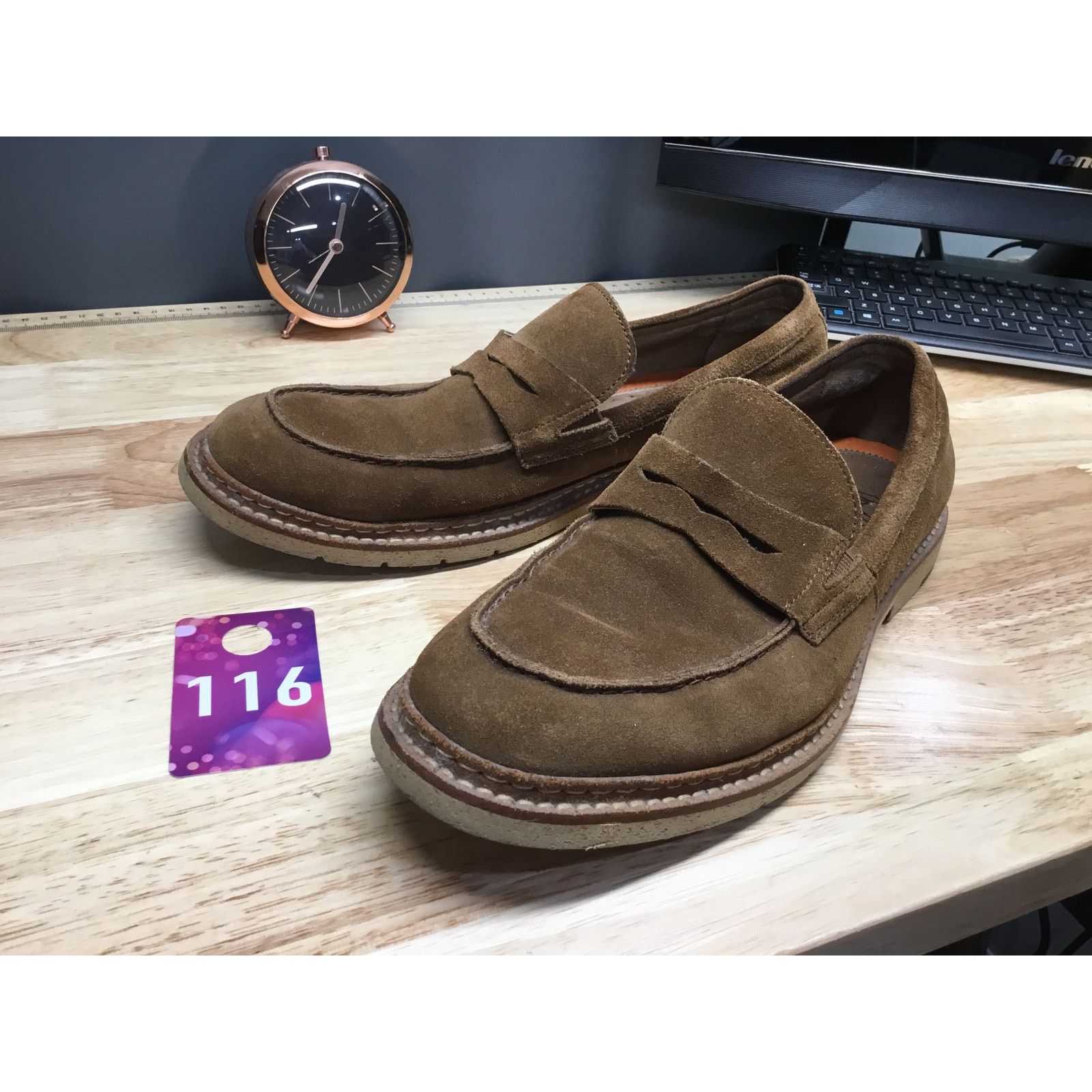 Johnston & Murphy Johnston & Murphy Brown Suede Slip-On Penny Loafers Men's 9 Size US 9 / EU 42 - 4 Thumbnail